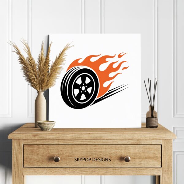 Flaming Tire Art