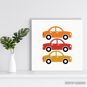 Colorful Retro Car Art