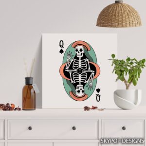 Skeleton Playing Card Art