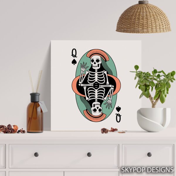 Skeleton Playing Card Art