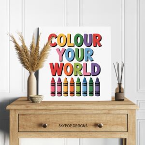 Colorful Crayon World Art