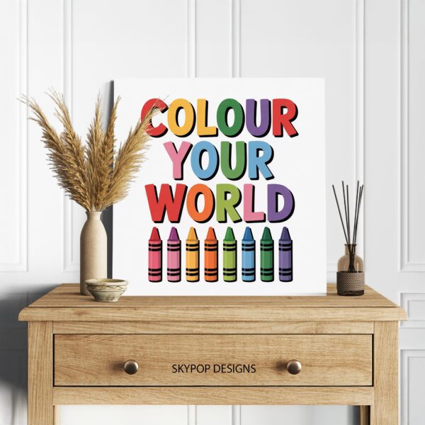 Colorful Crayon World Art