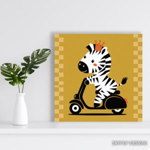 Zebra Scooter Art