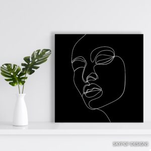 Contour Face Line Art
