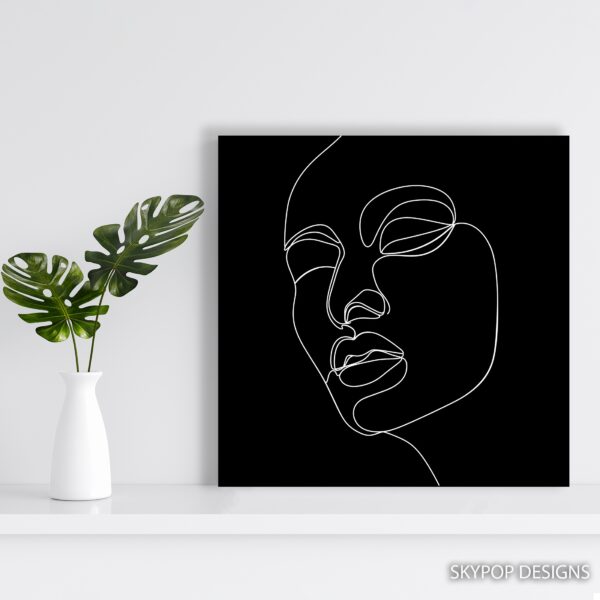 Contour Face Line Art