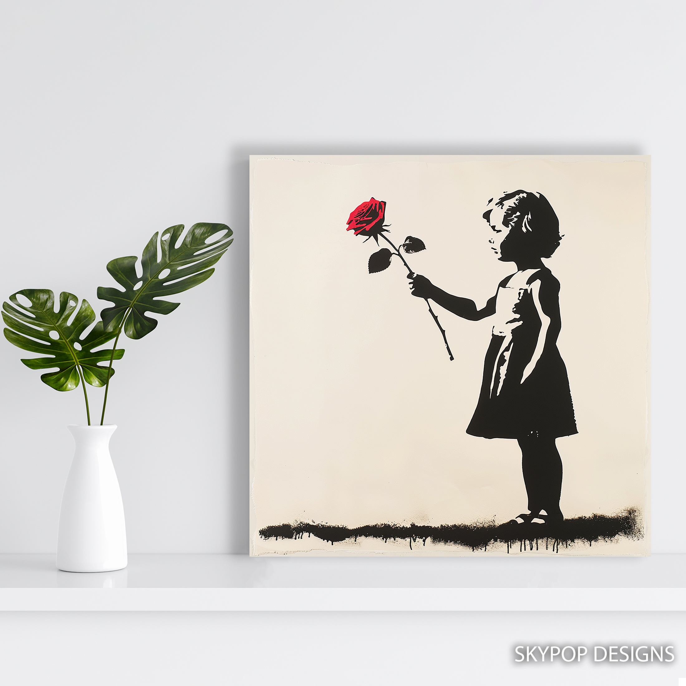 5.jpg Girl with Red Rose Art