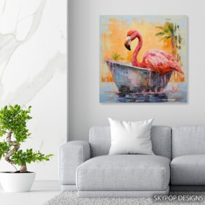 Flamingo Bathtub Art