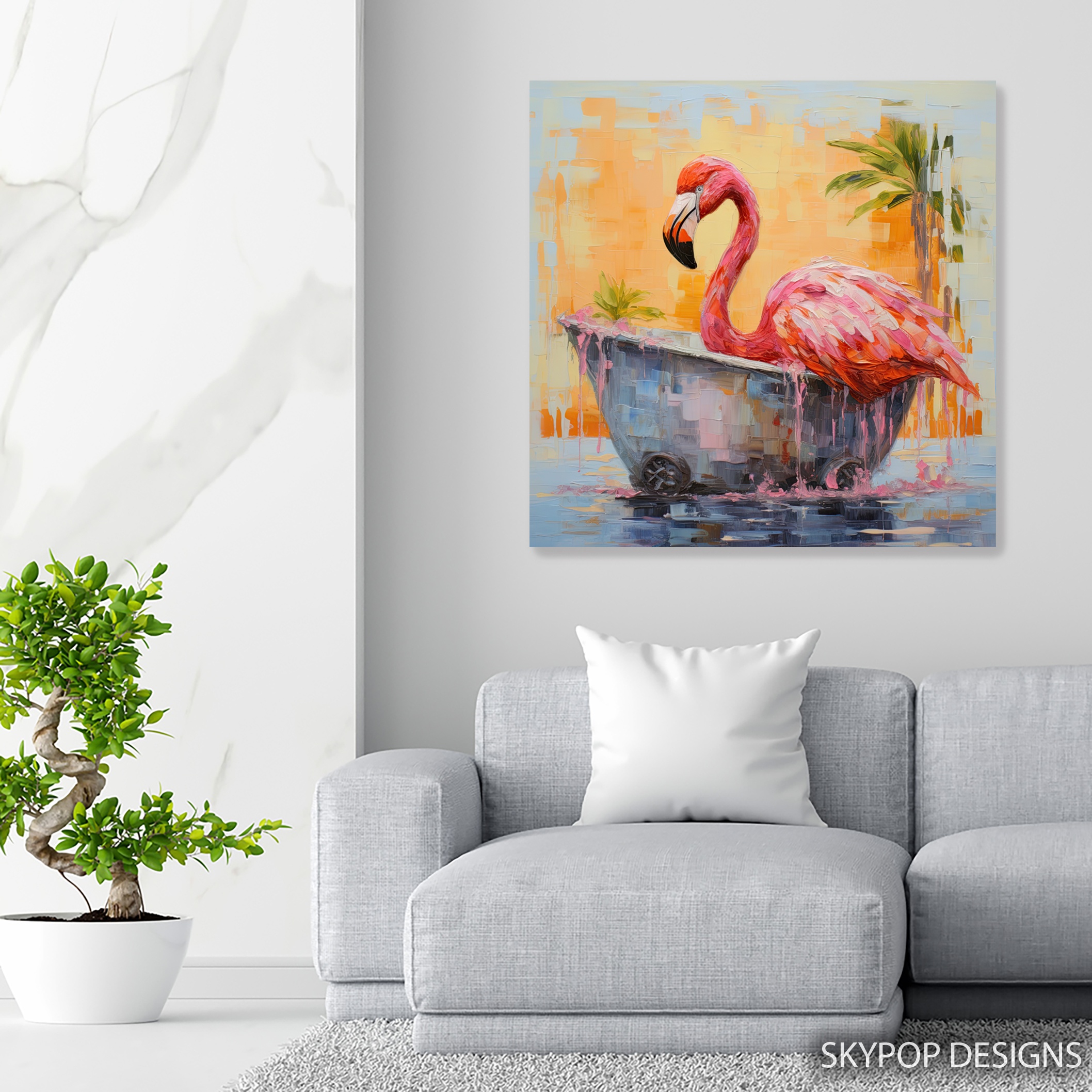 5.jpg Flamingo Bathtub Art