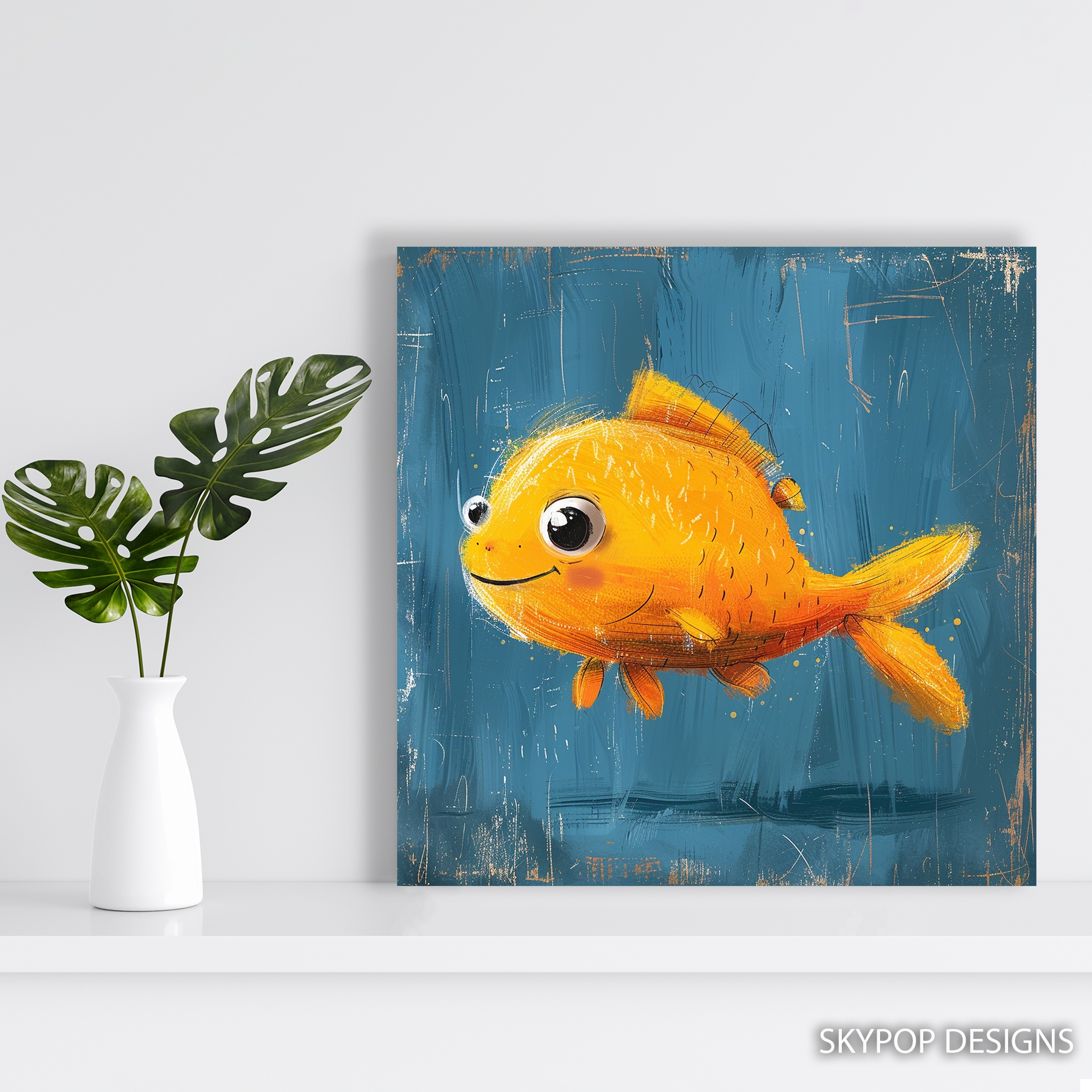 5.jpg Smiling Goldfish Art