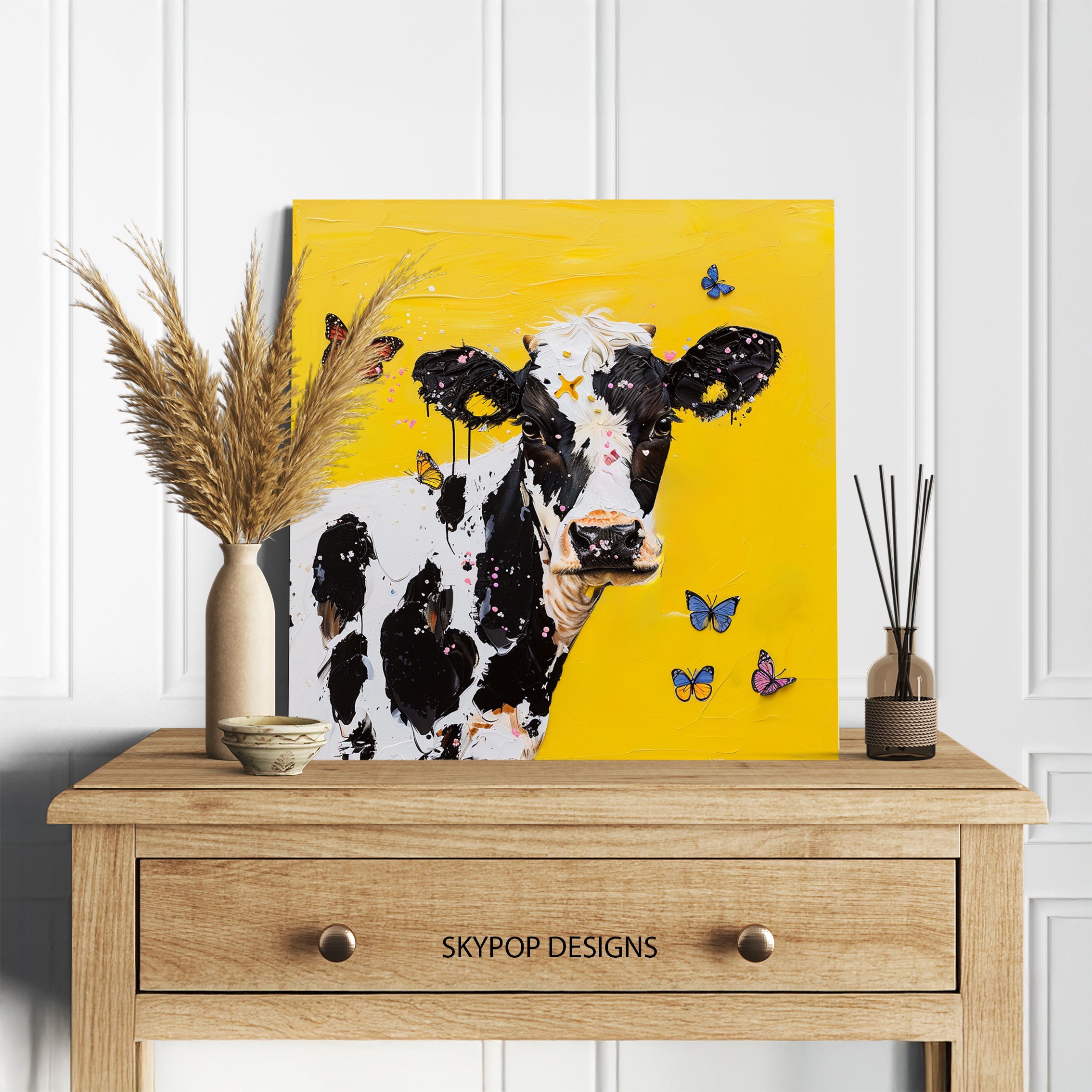 5.jpg Cow and Butterfly Art