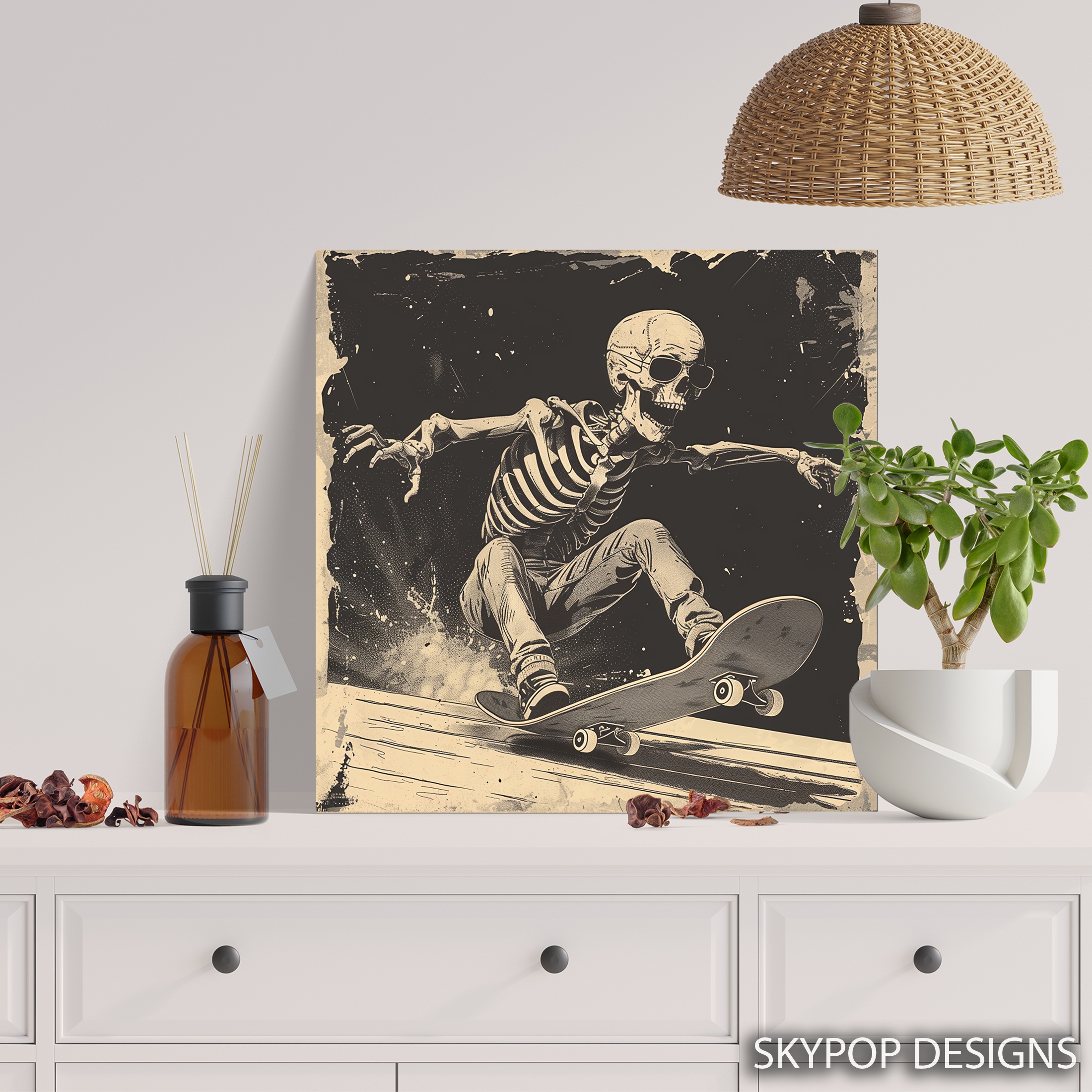 5.jpg Skeleton Skateboard Art