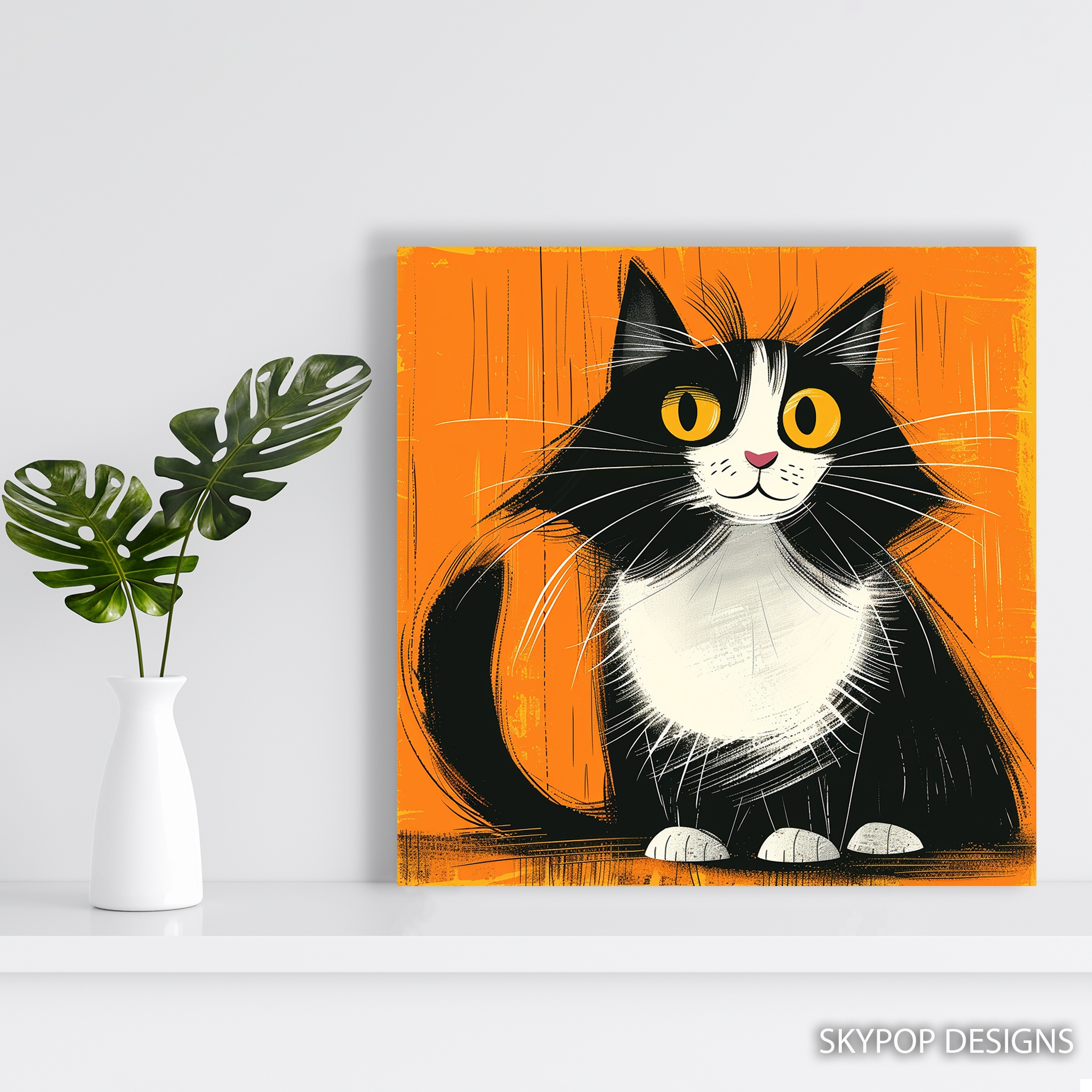 5.jpg Tuxedo Cat Art