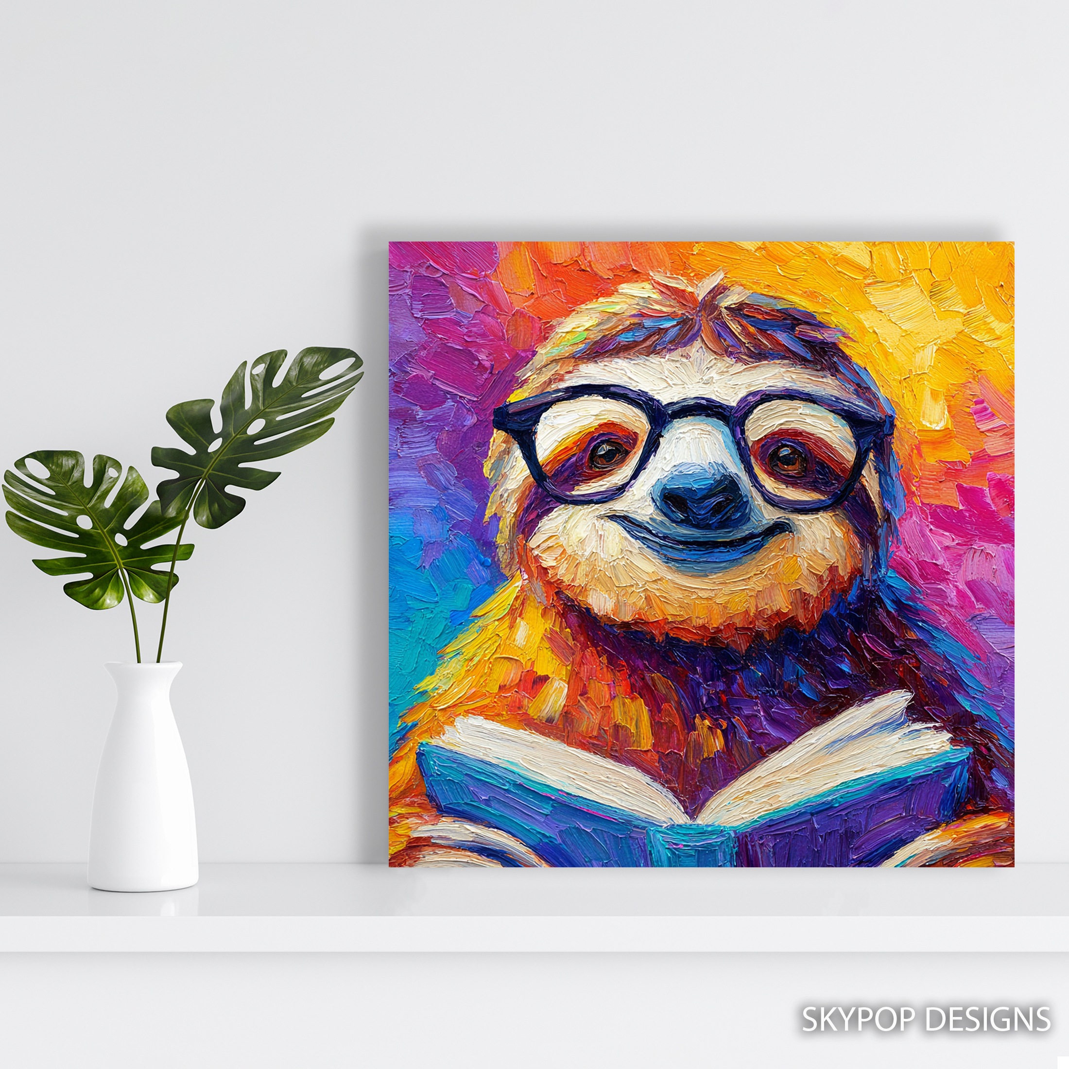 5.jpg Sloth Reading Art