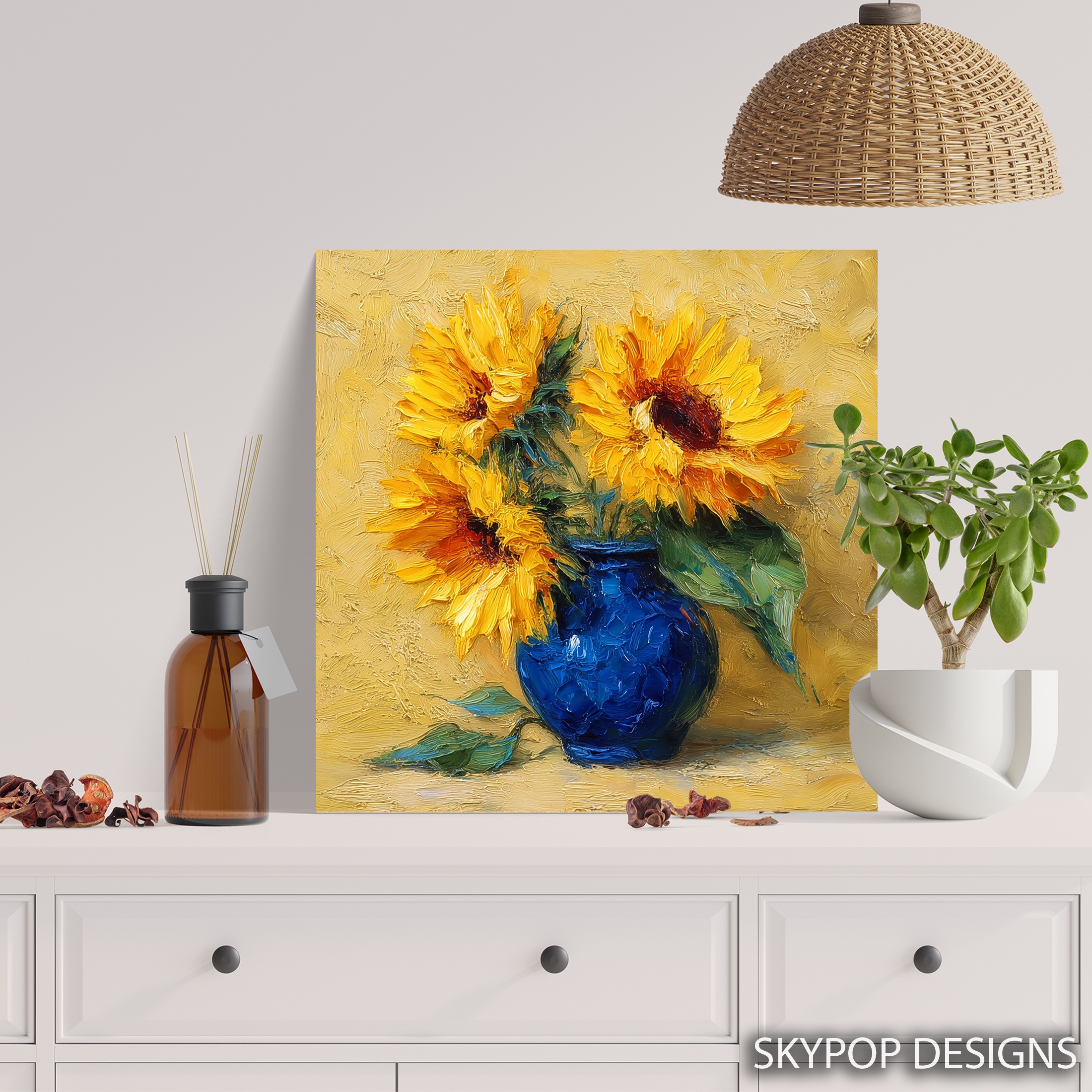 5.jpg Sunflowers in Blue Vase Art