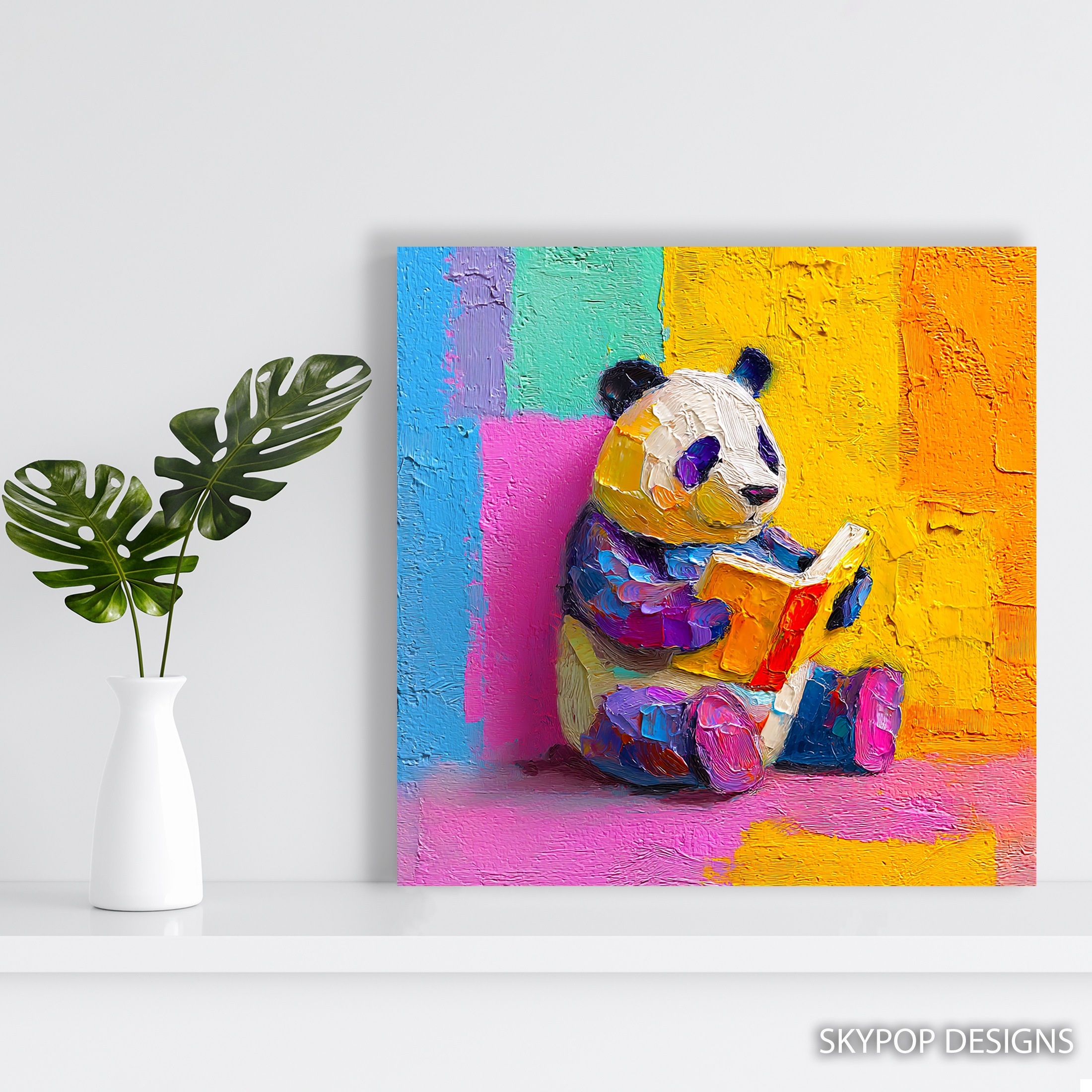 5.jpg Panda Reading Book Art