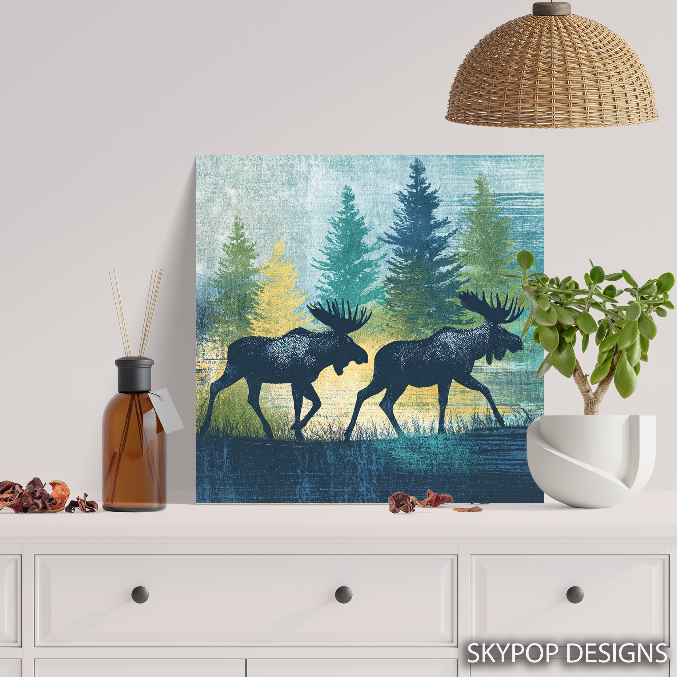 5.jpg Moose Forest Art