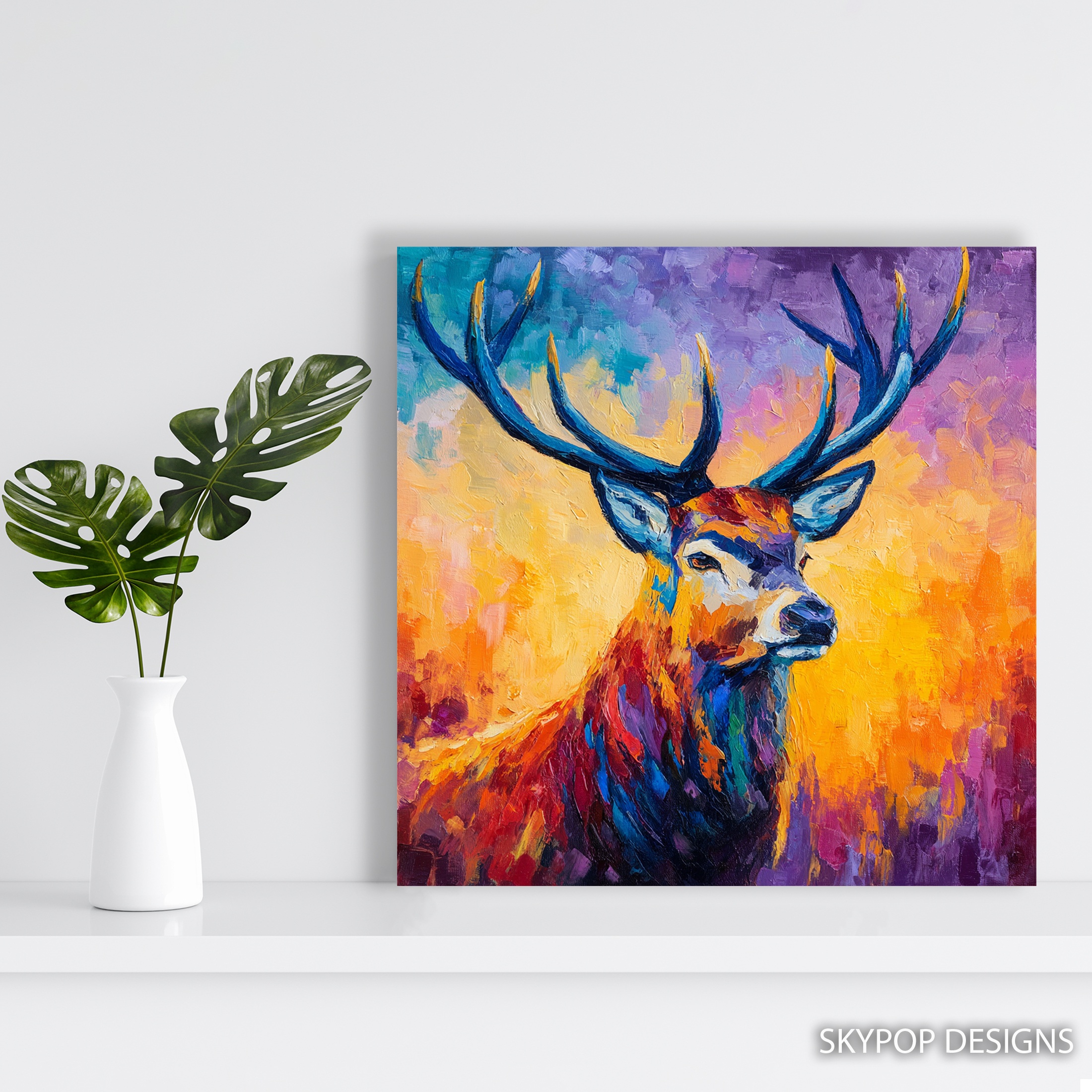 5.jpg Colorful Deer Art