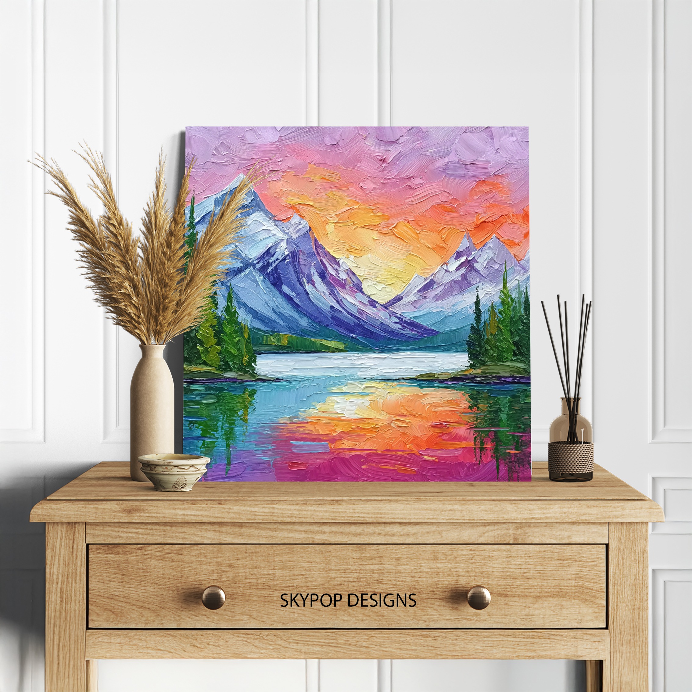 5.jpg Mountain Sunset Lake Art