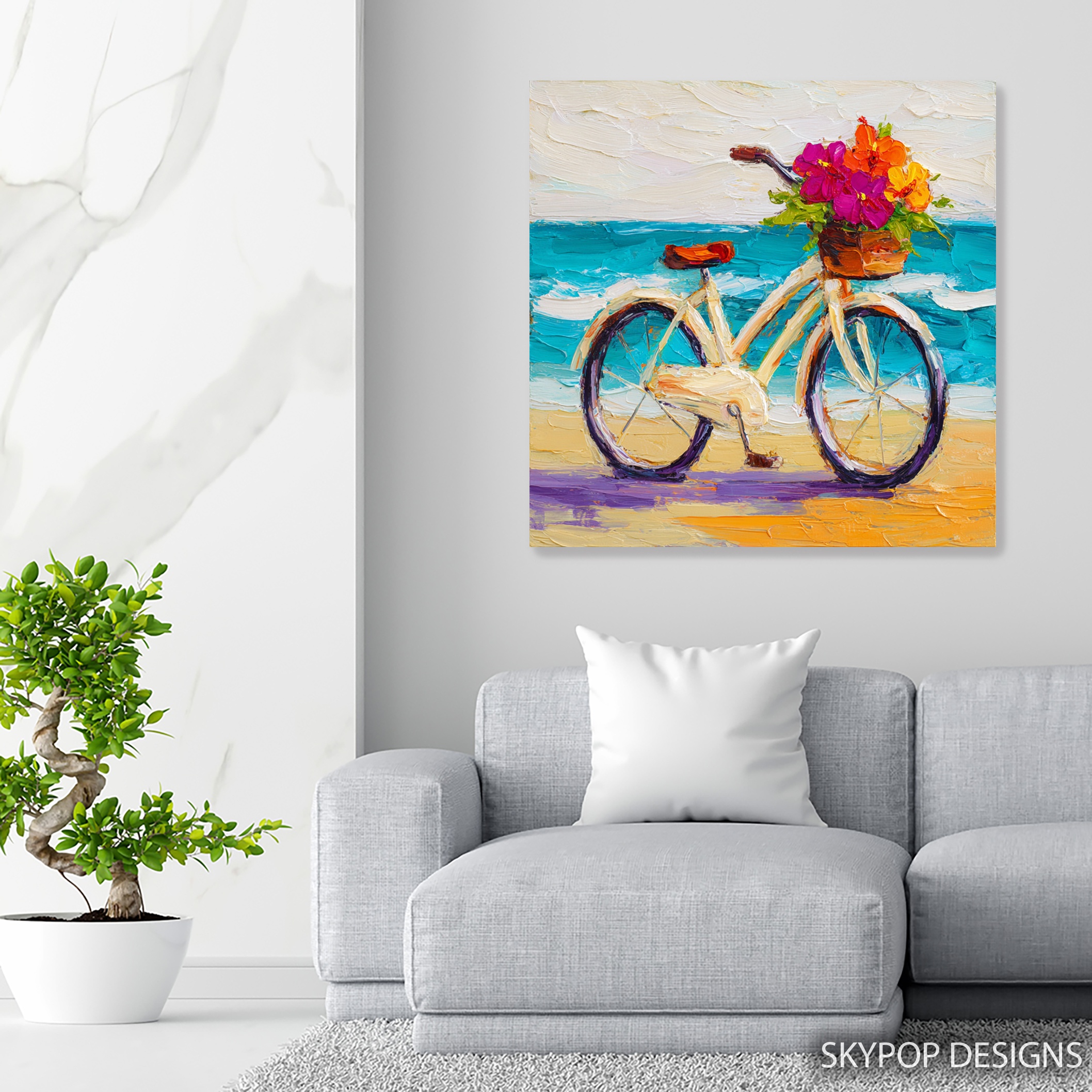 5.jpg Beach Bicycle Blooms Art