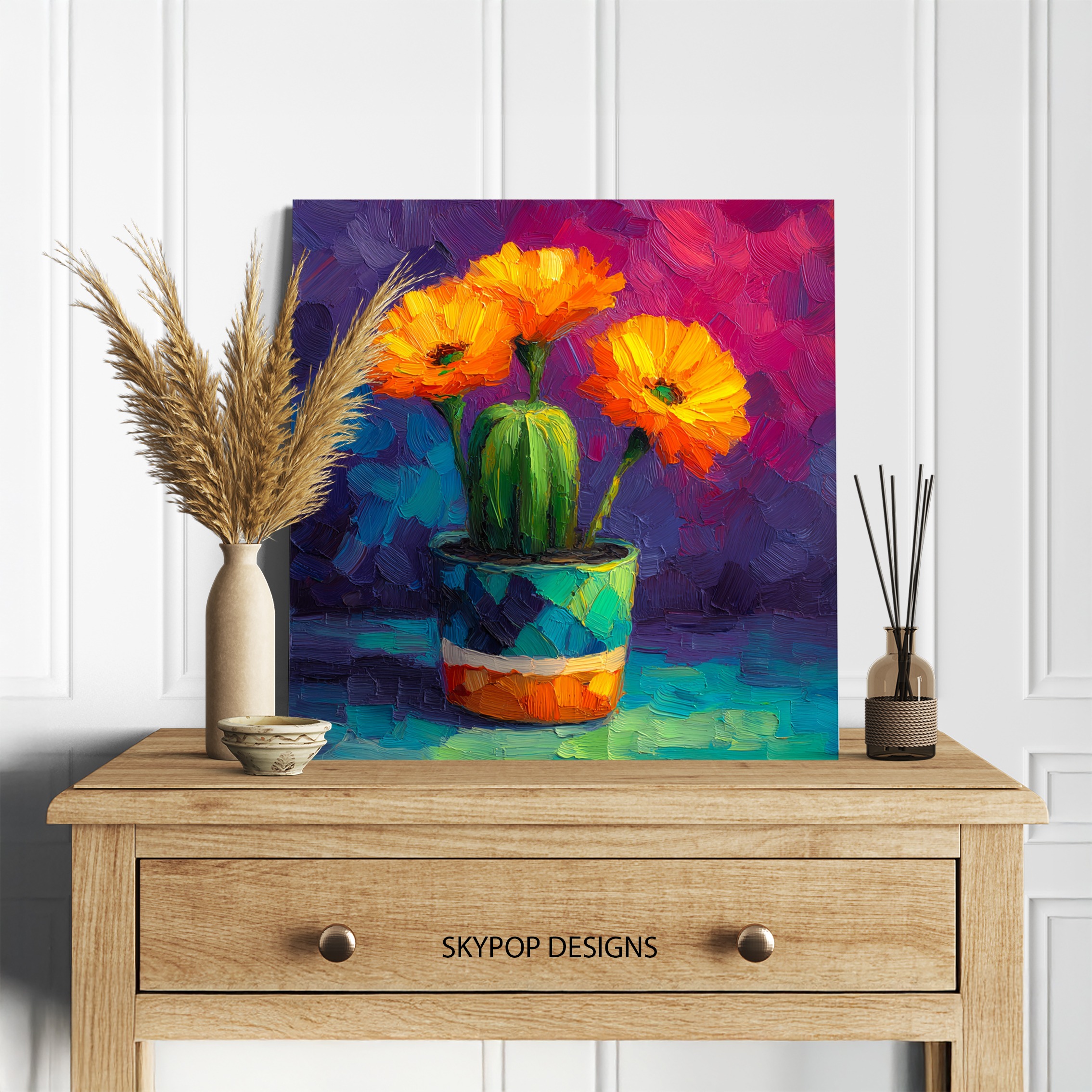 5.jpg Vibrant Marigold Vase Art