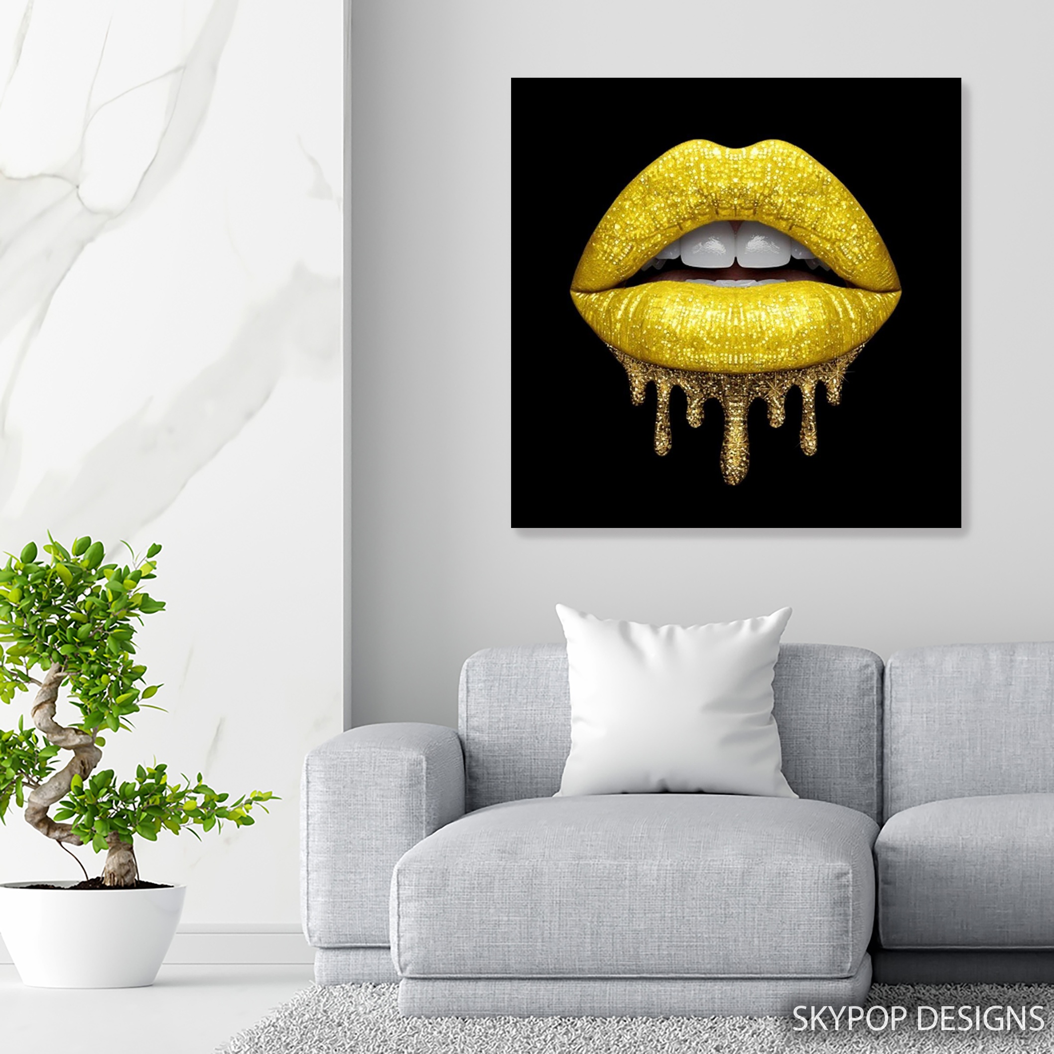 5.jpg Golden Lips Drip Art