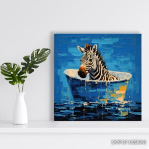 Zebra Bath Time Art