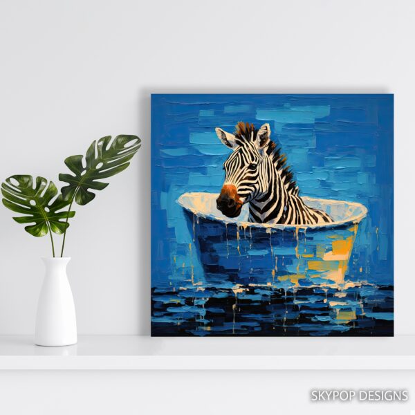 Zebra Bath Time Art