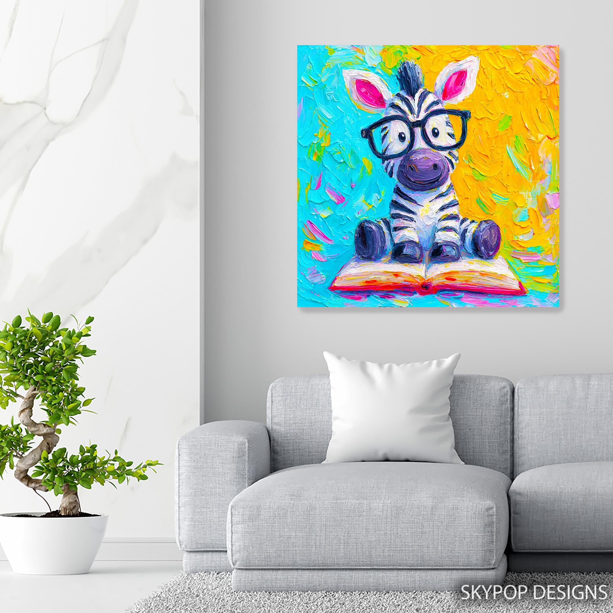 5.jpg Zebra Reading Art