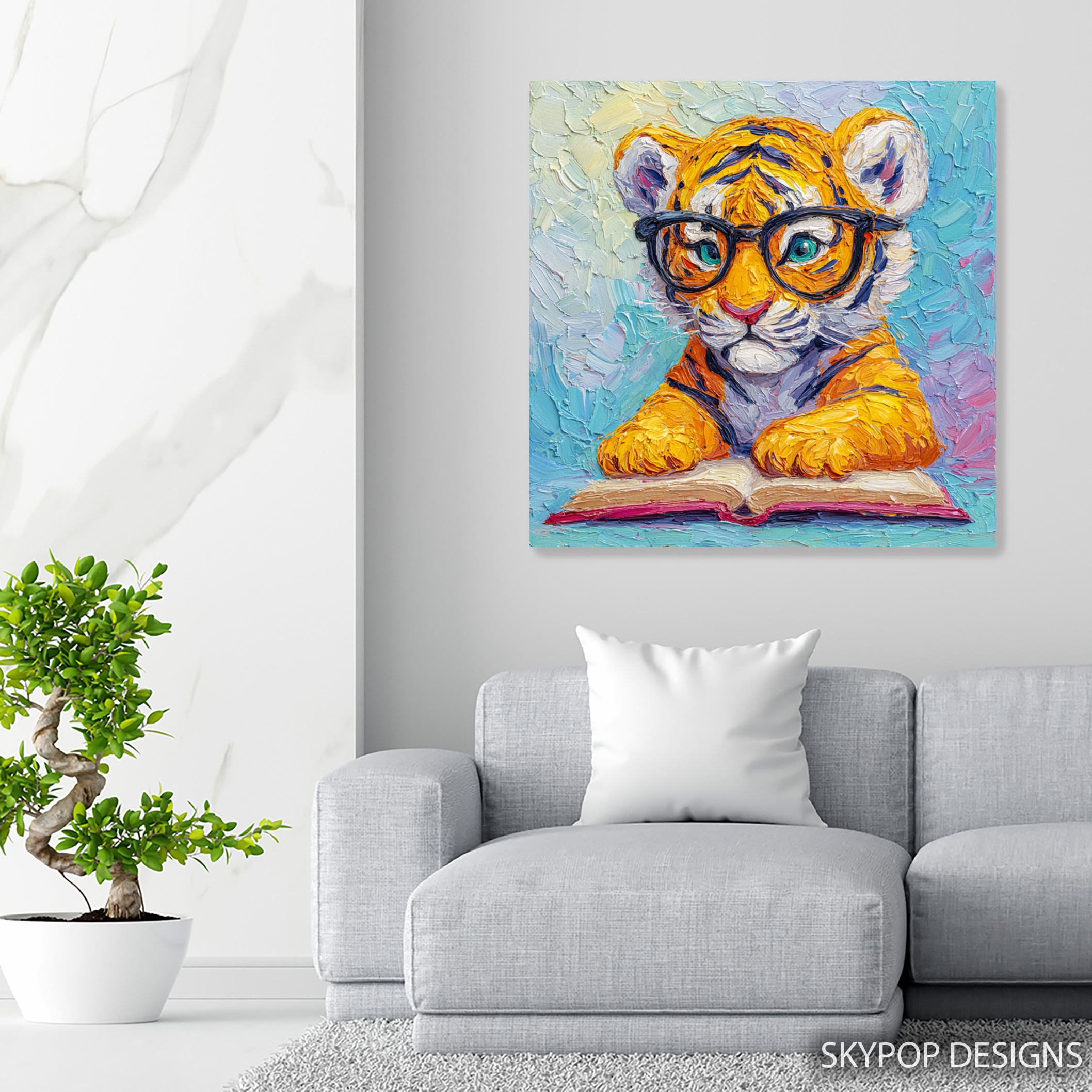 5.jpg Tiger Reading Glasses Art