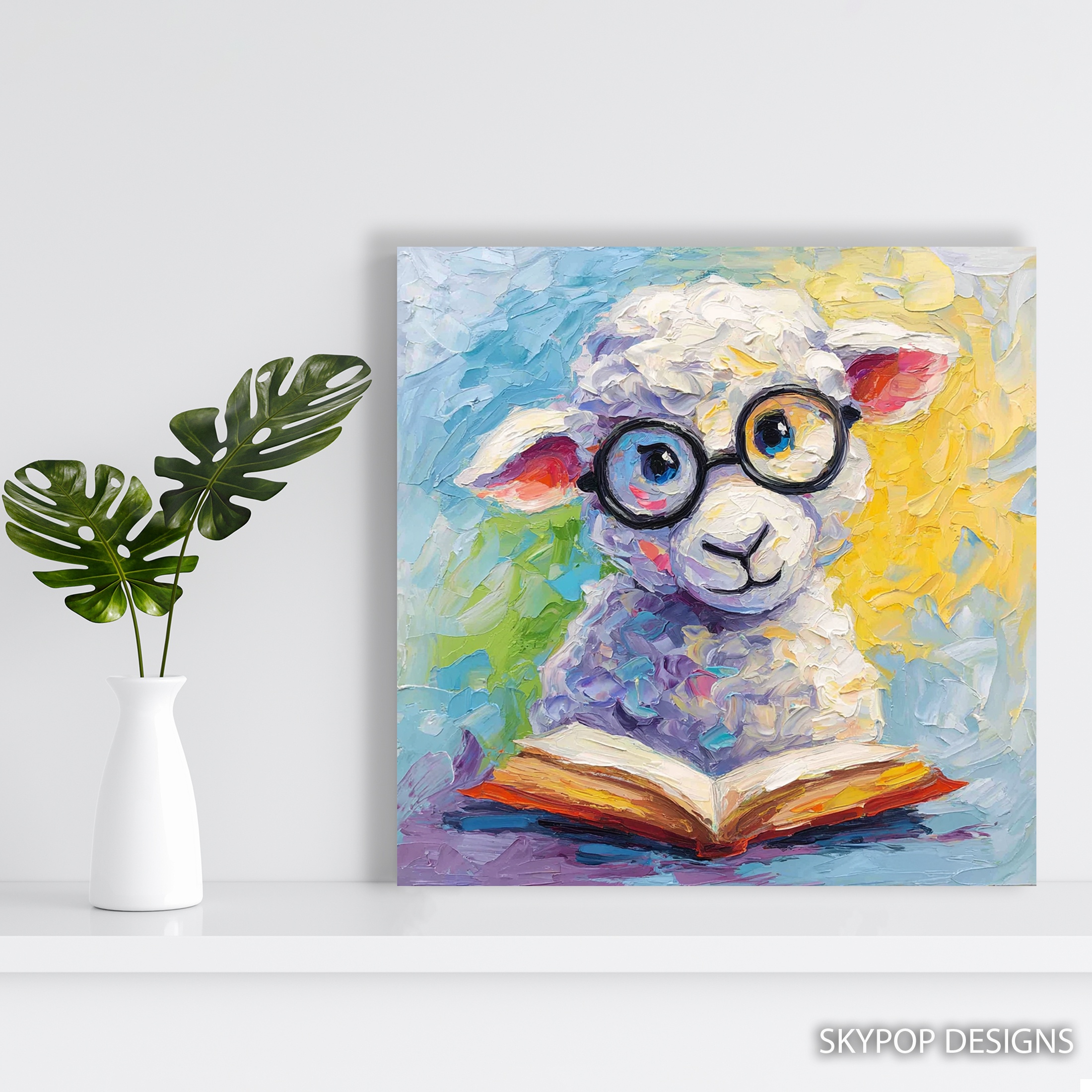 5.jpg Sheep Reading Art