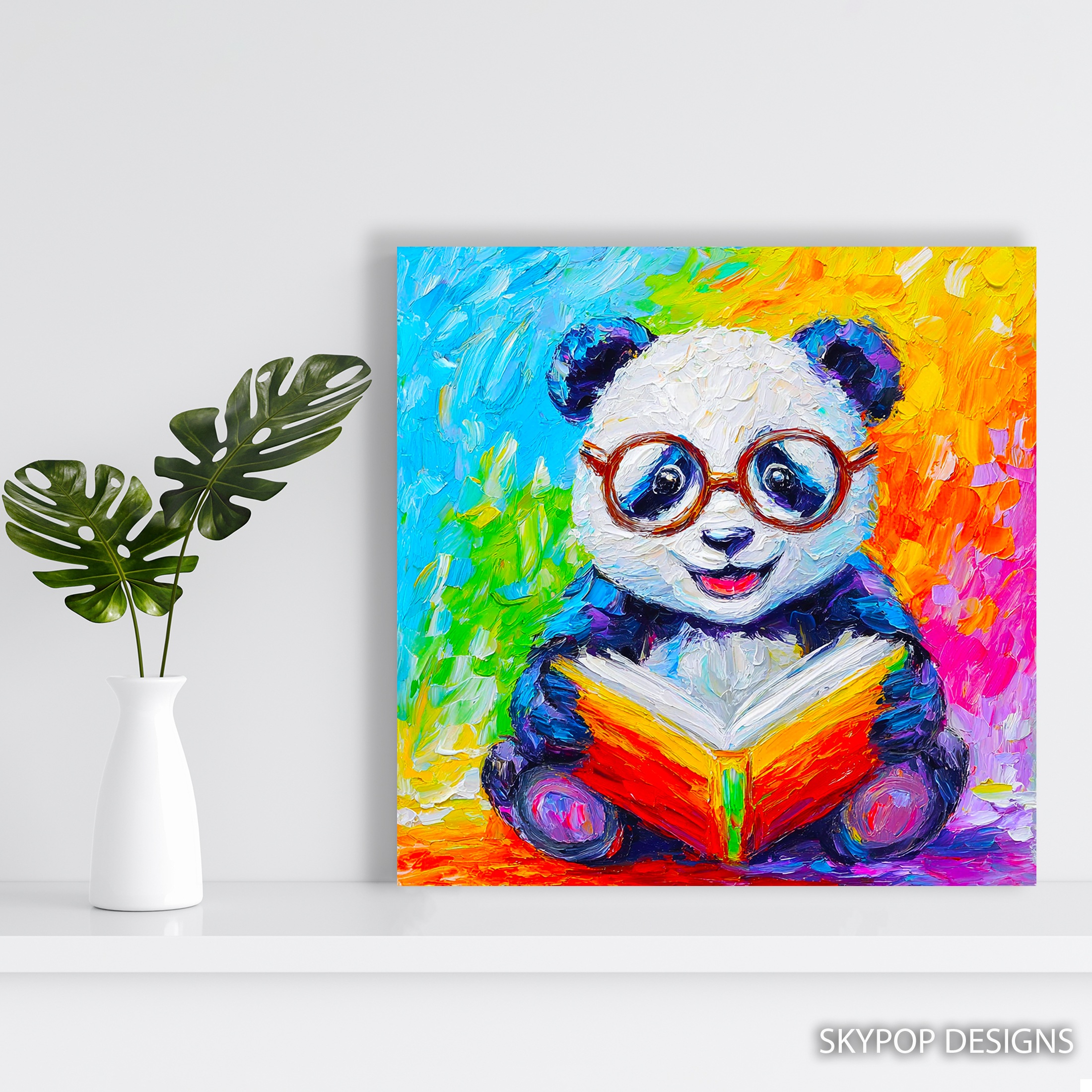 5.jpg Panda Reading Book Art