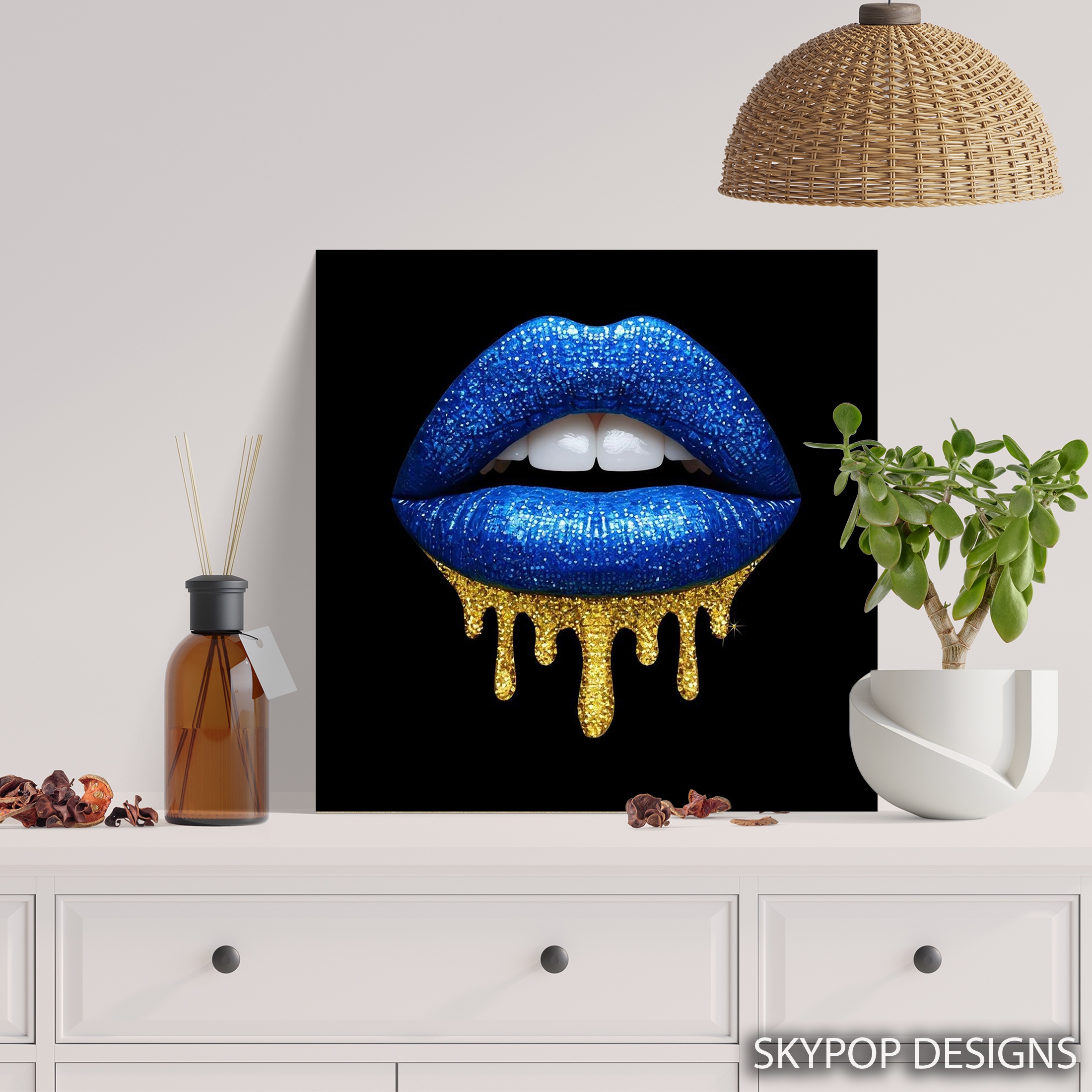 5.jpg Glittery Blue Lips Art