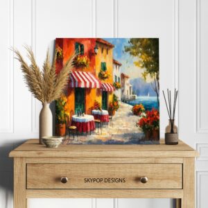 Italian Cafe Lakeside View Art