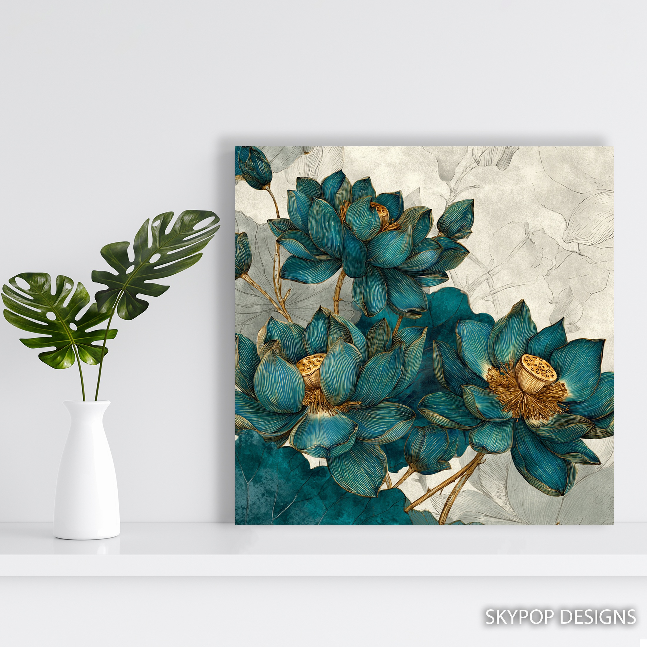 5.jpg Blue Lotus Blooms Art