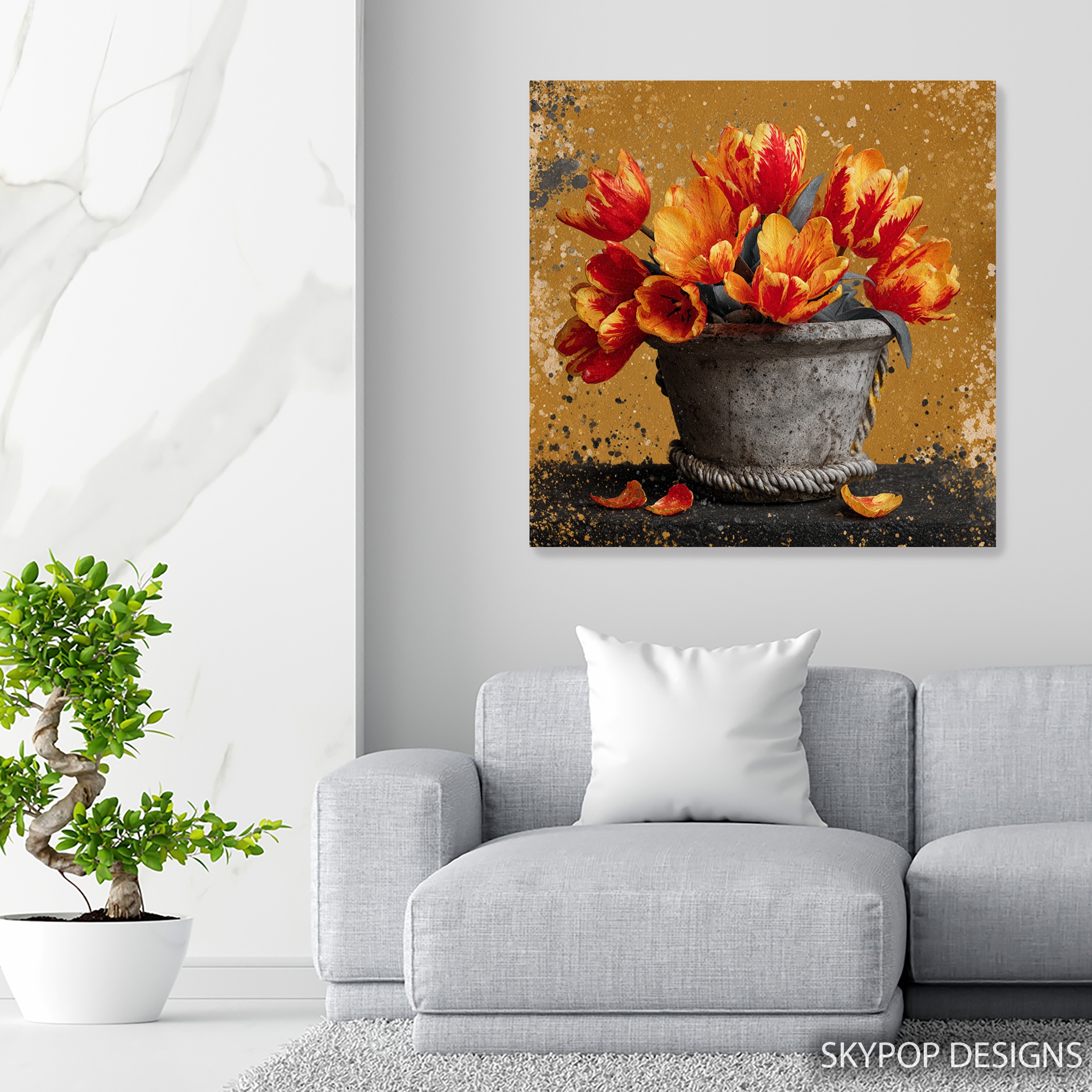 5.jpg Fiery Tulip Bouquet Art