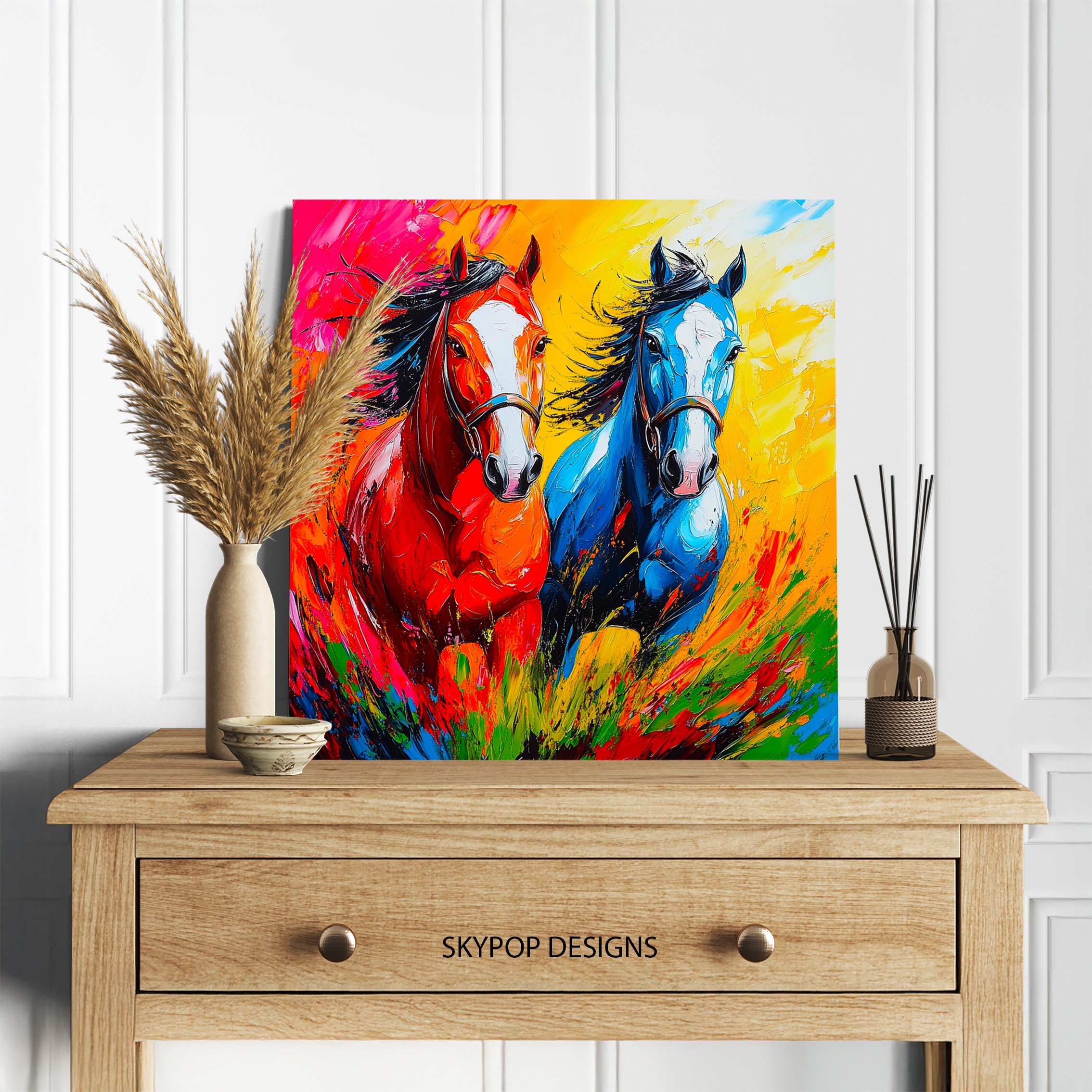 5.jpg Colorful Horses Art