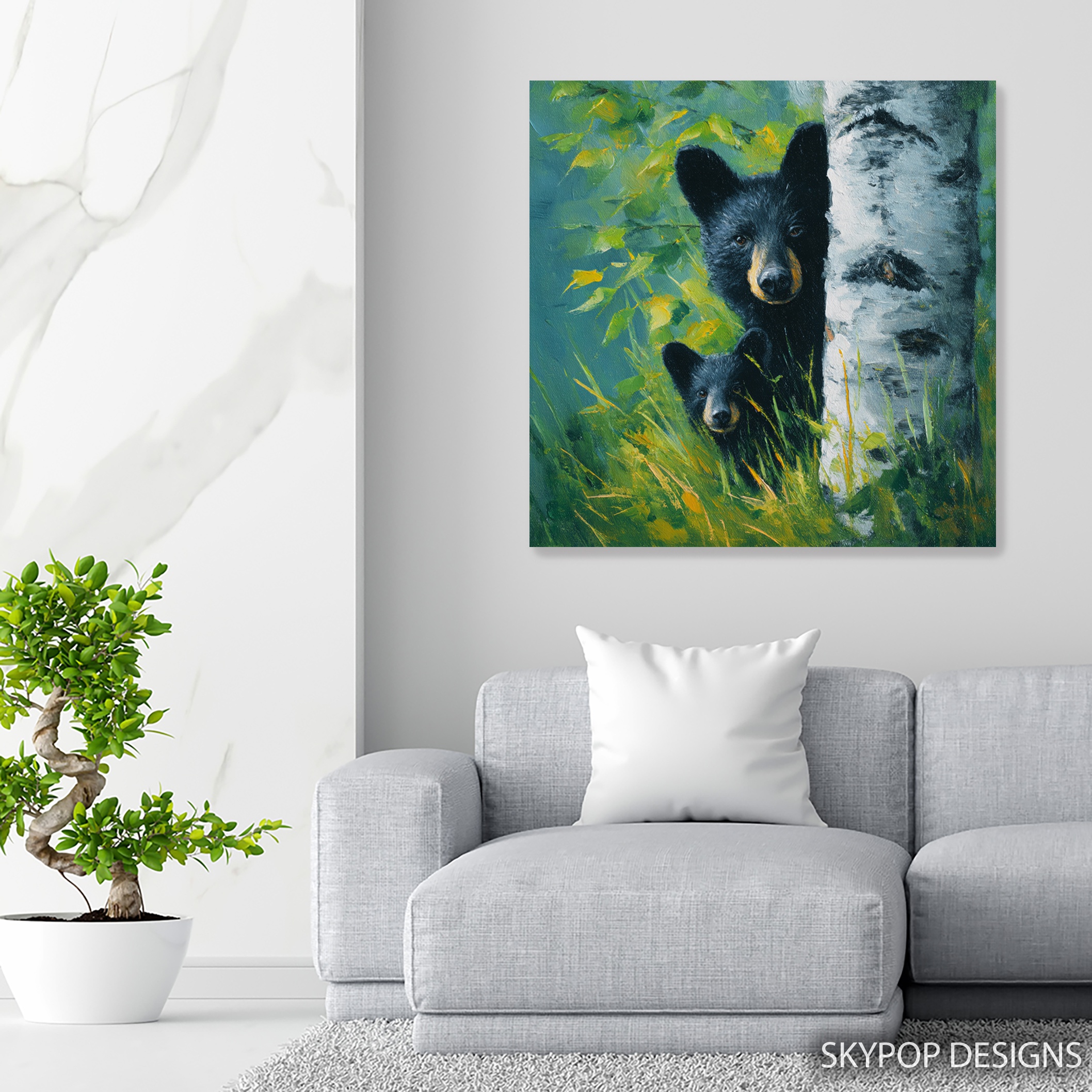 5.jpg Black Bear Family Art