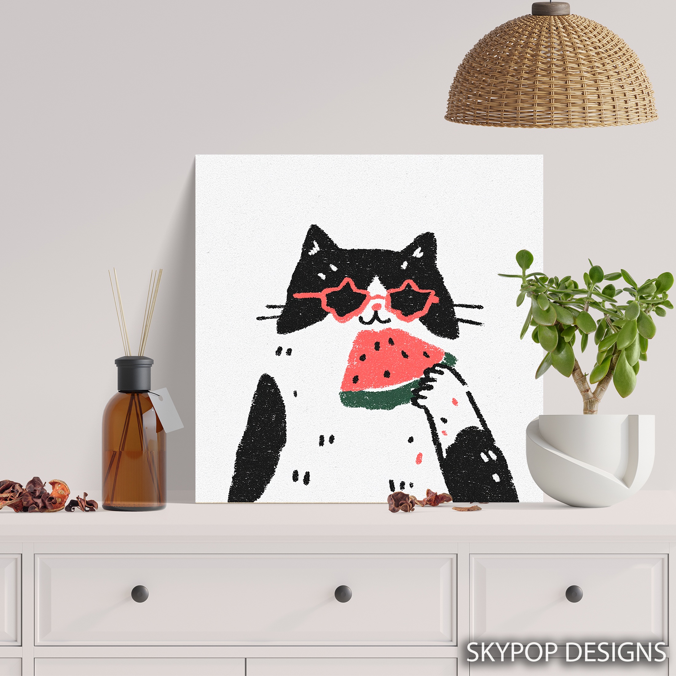 5.jpg Cool Cat Watermelon Art