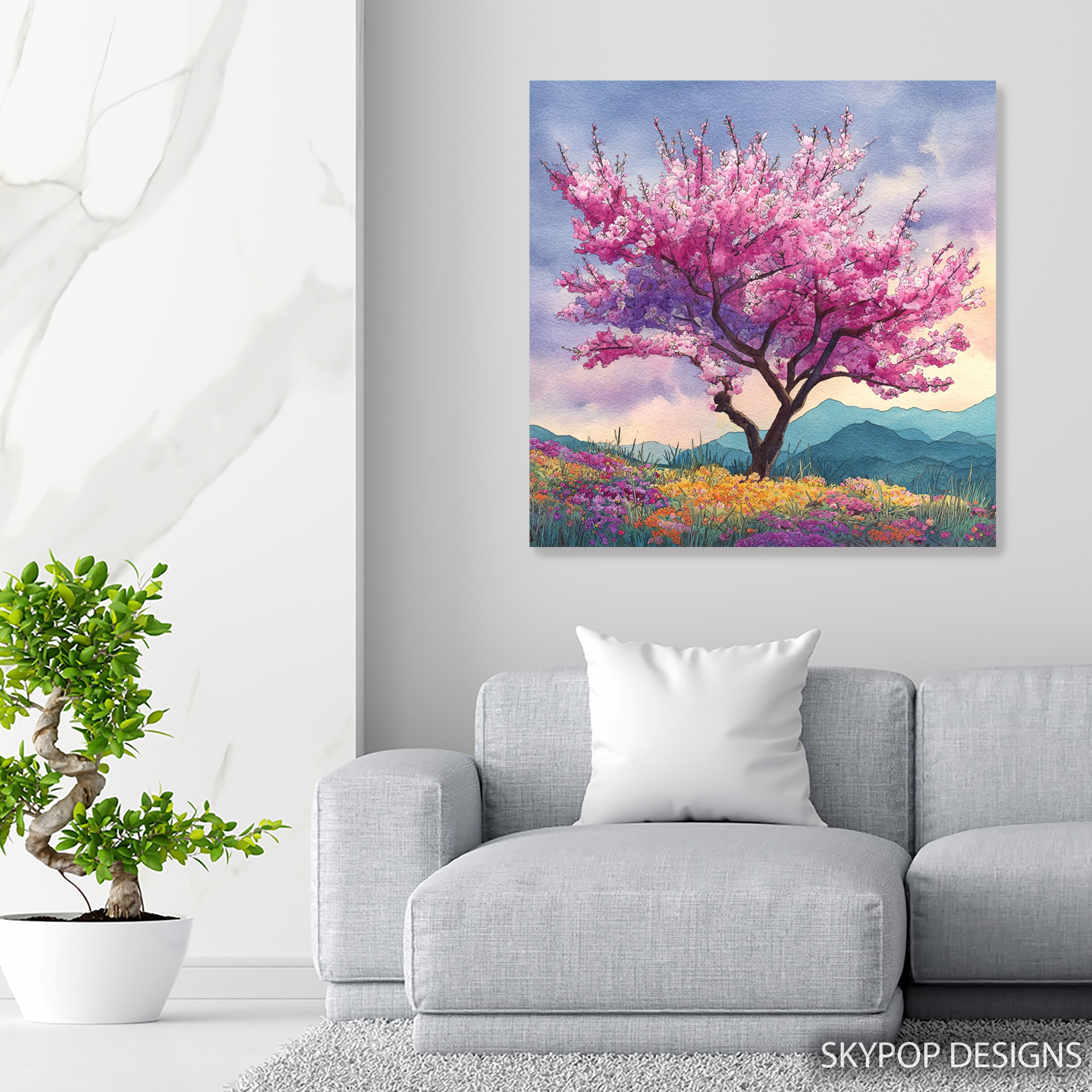 5.jpg Cherry Blossom Mountain Art