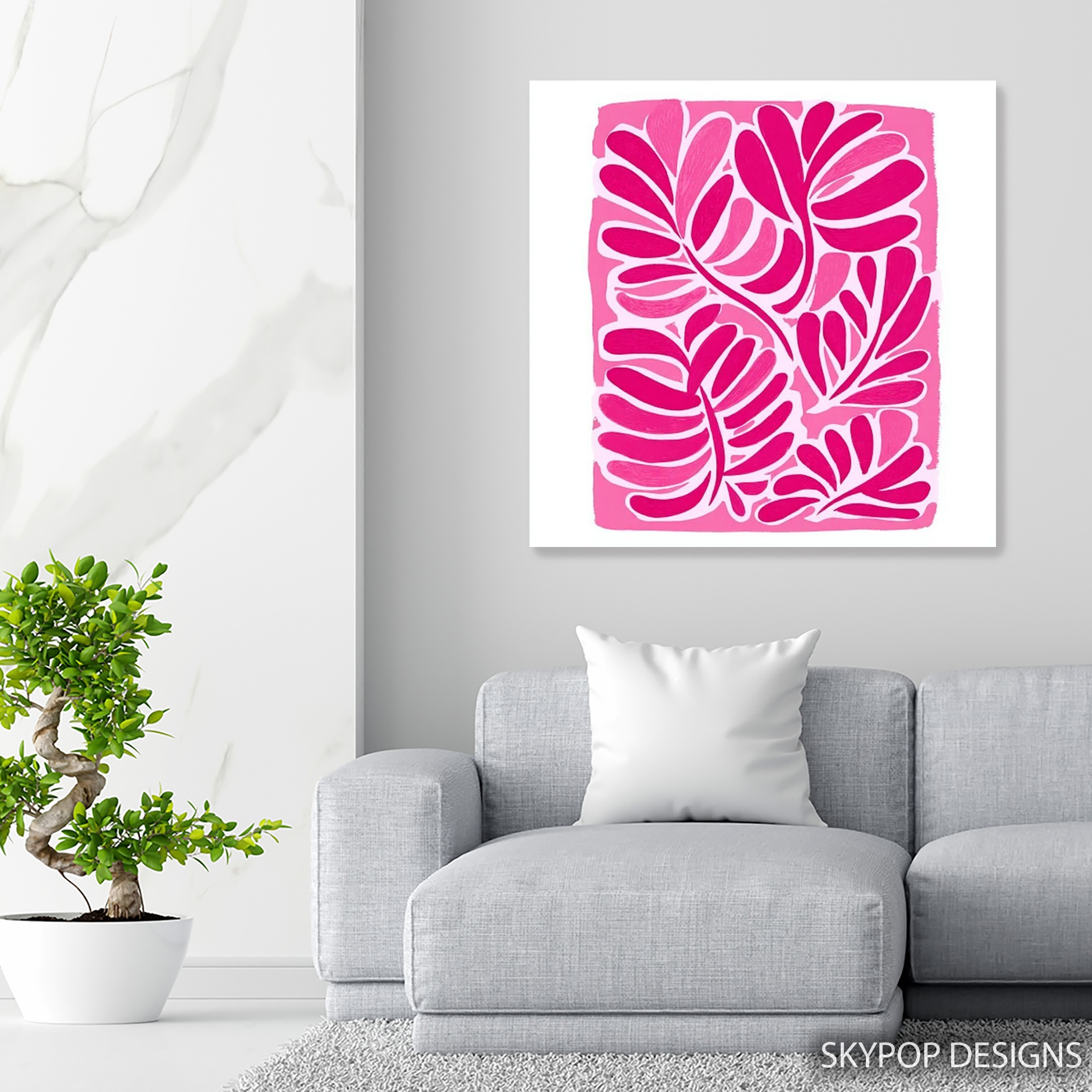5.jpg Pink Leaf Abstract Art