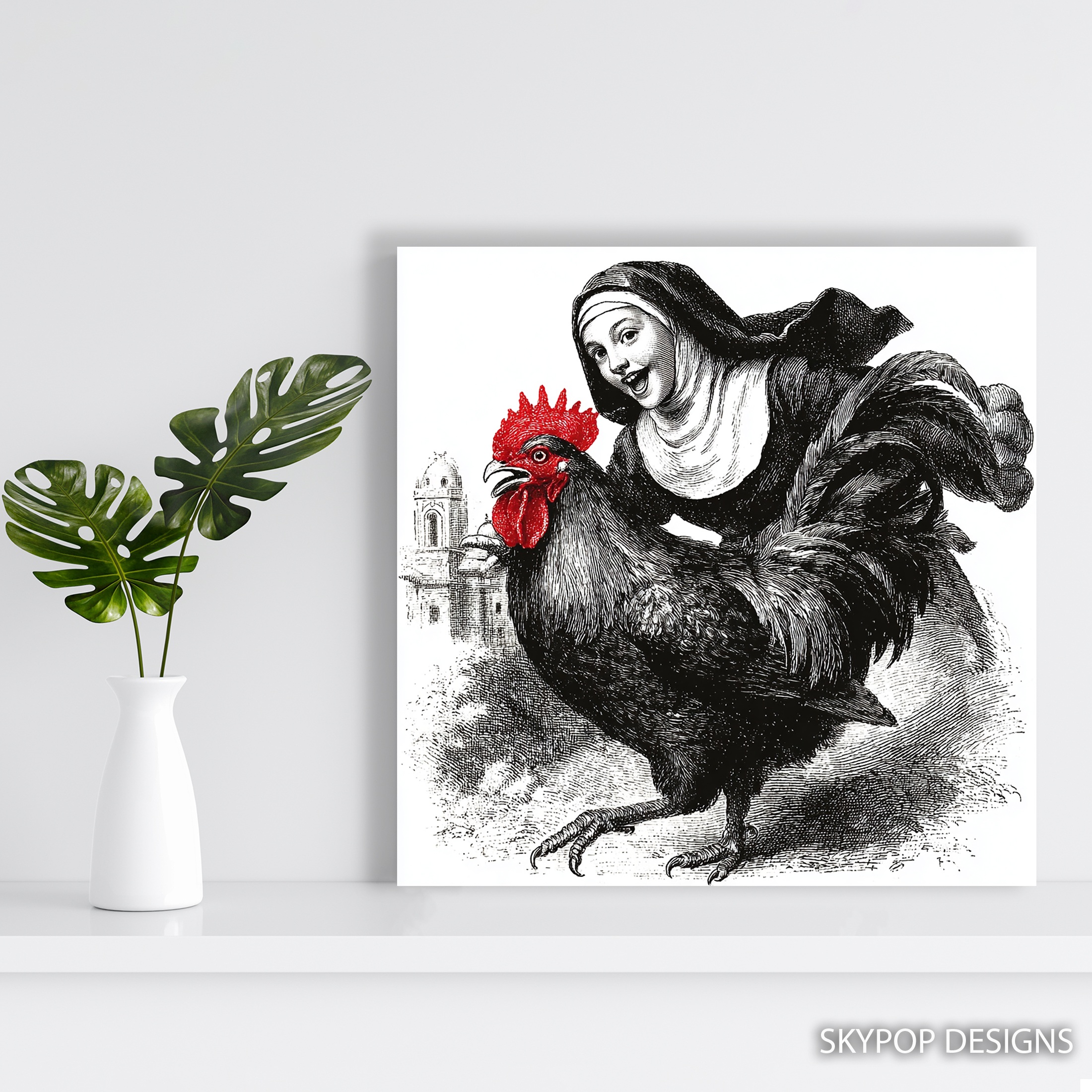 5.jpg Nun and Rooster Art