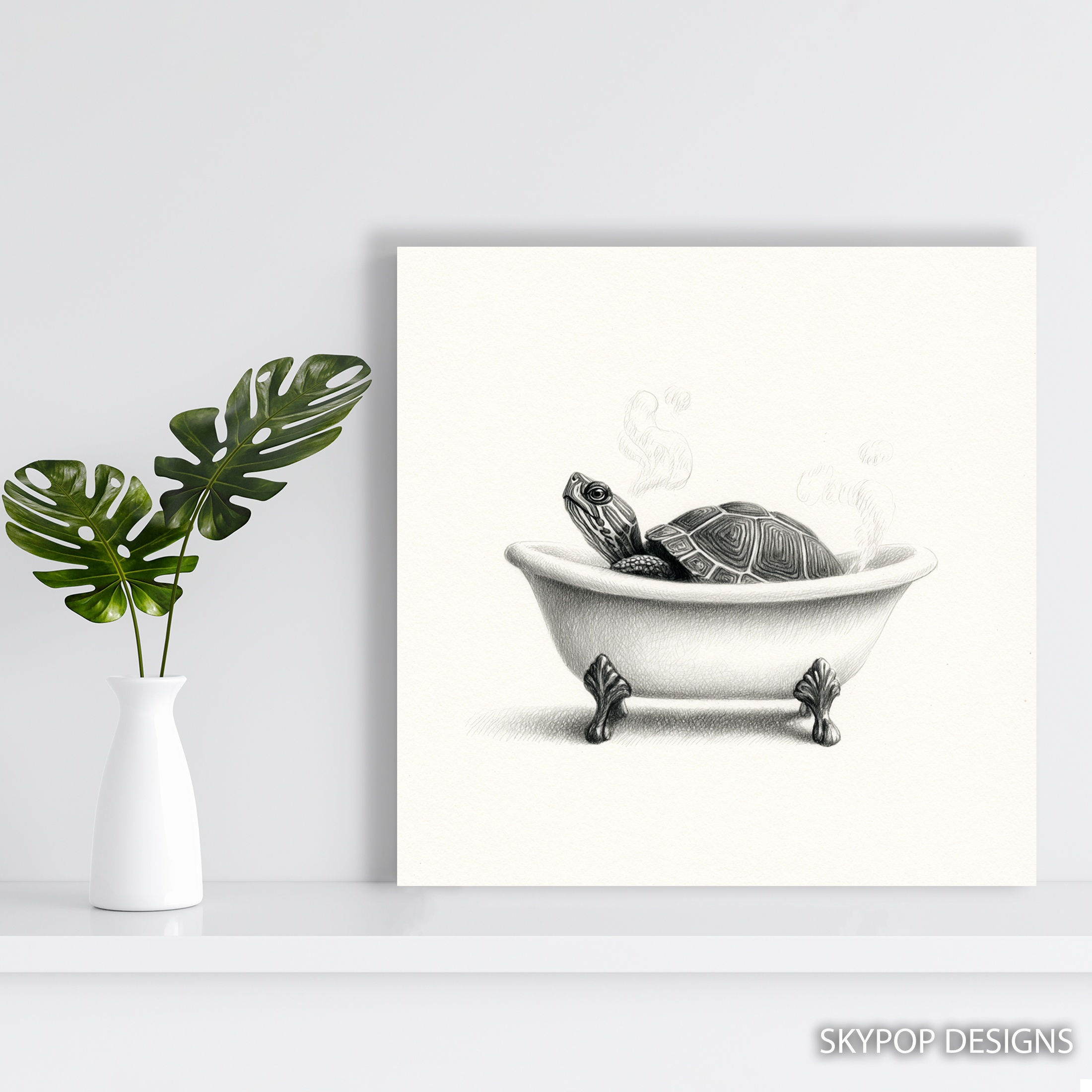 5.jpg Turtle Bath Time Art