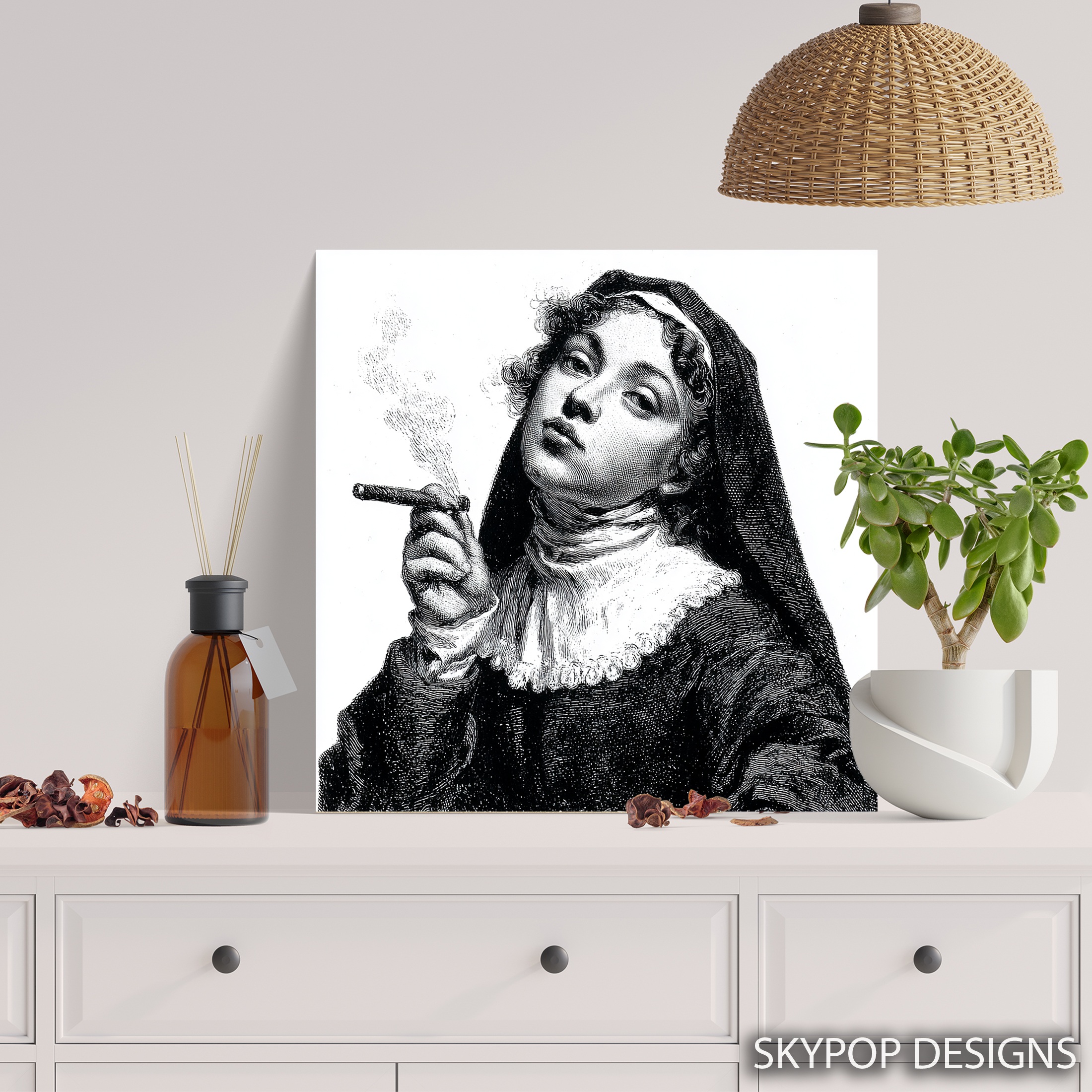 5.jpg Victorian Smoking Woman Art