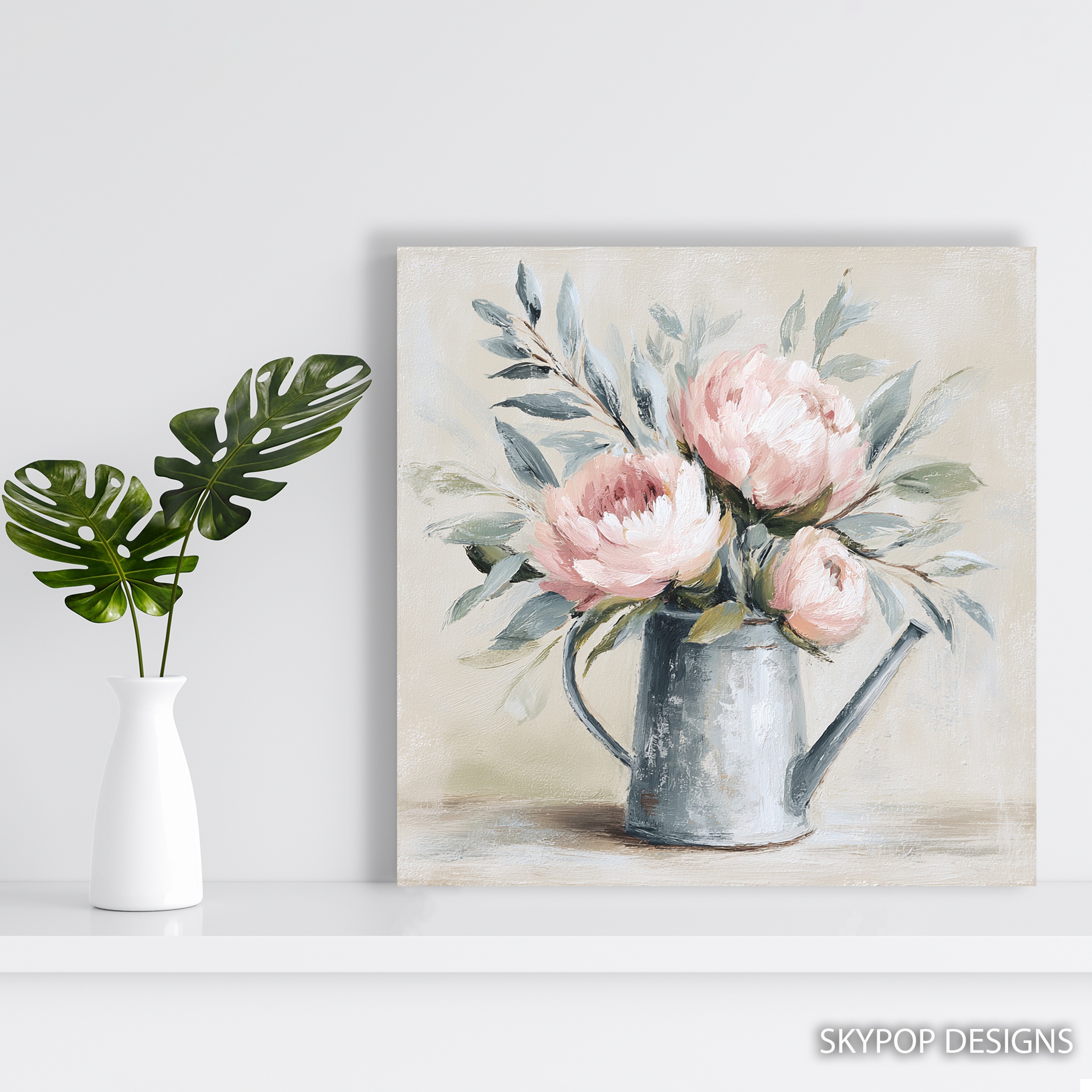 5.jpg Peony Watering Can Art