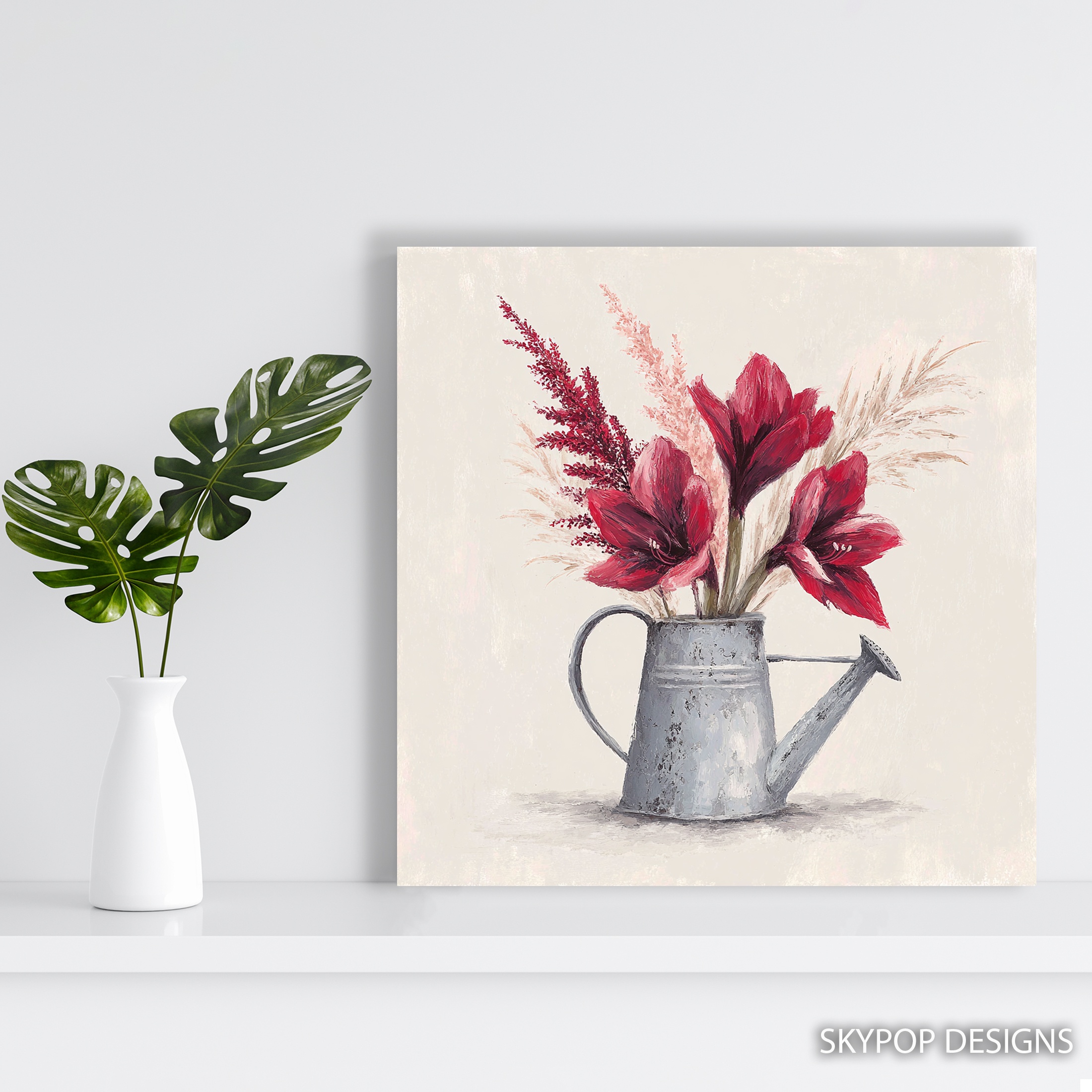 5.jpg Rustic Watering Can Bouquet Art