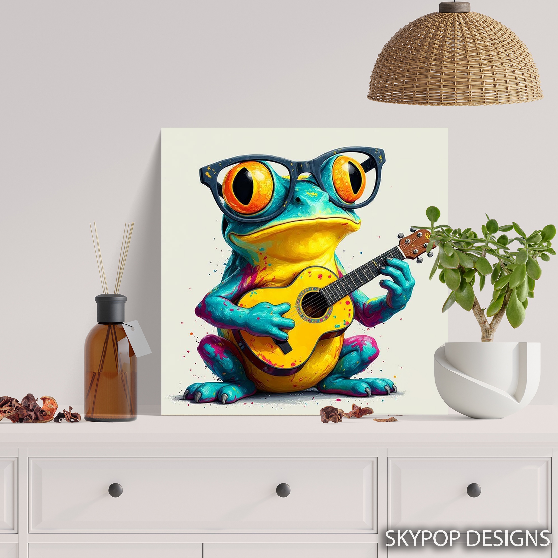 5.jpg Frog Playing Guitar Art