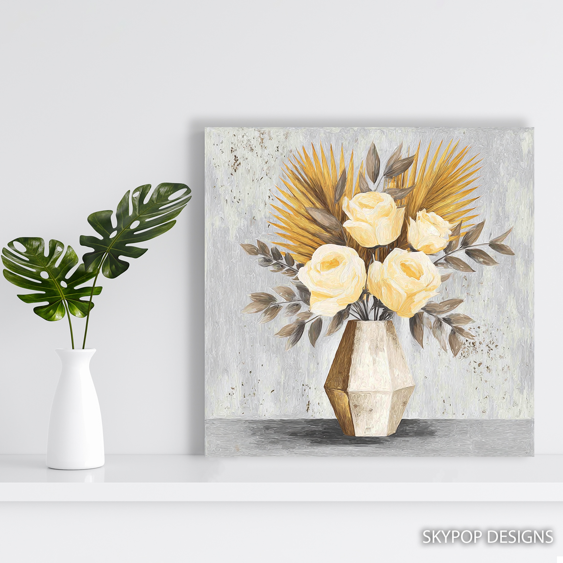 5.jpg Golden Palm Roses Art