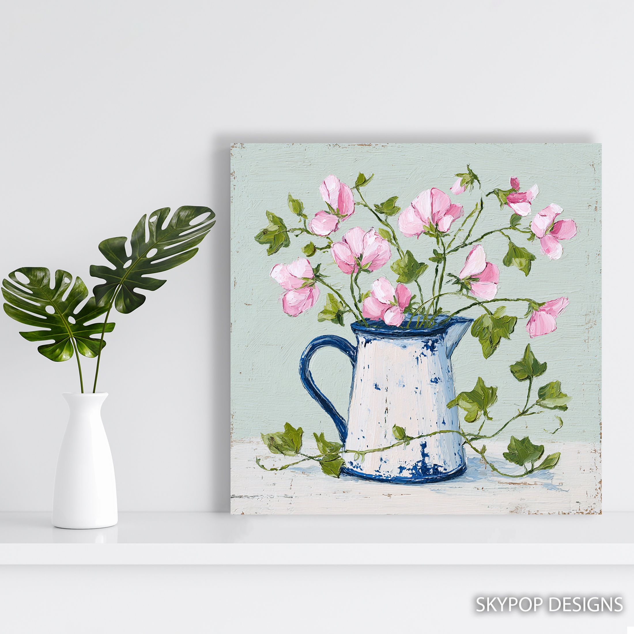 5.jpg Pink Sweet Pea Flower Art