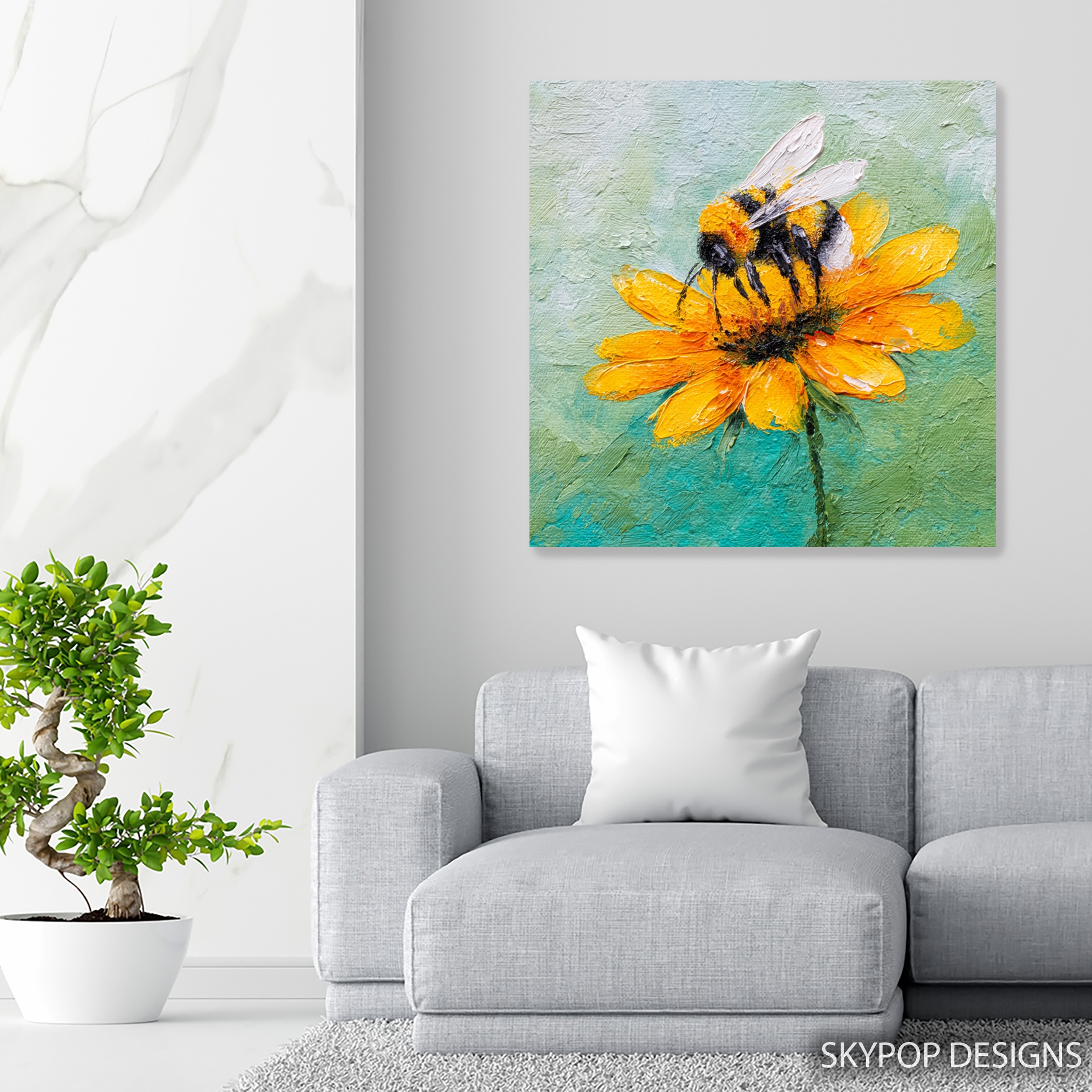 5.jpg Bee Sunflower Art