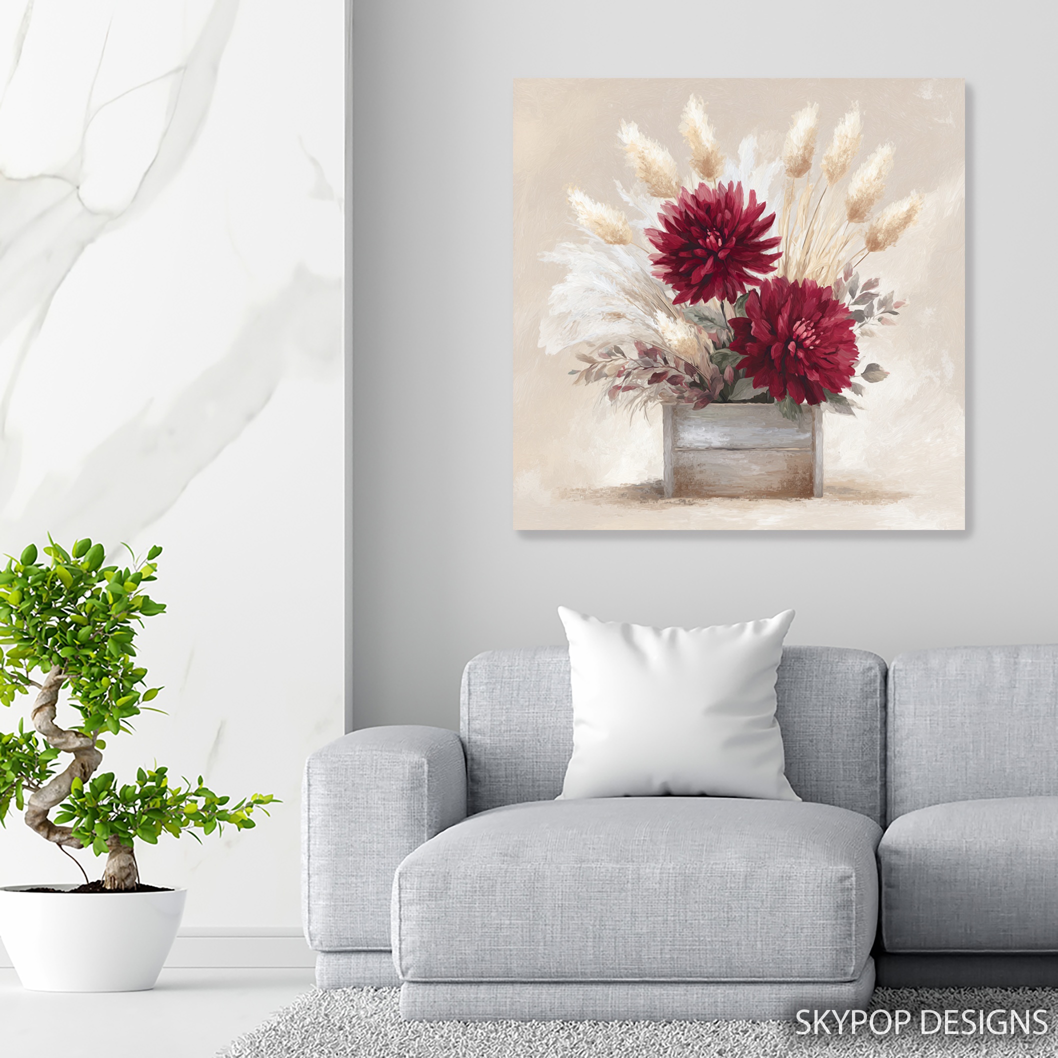 5.jpg Burgundy Dahlia Bouquet Art